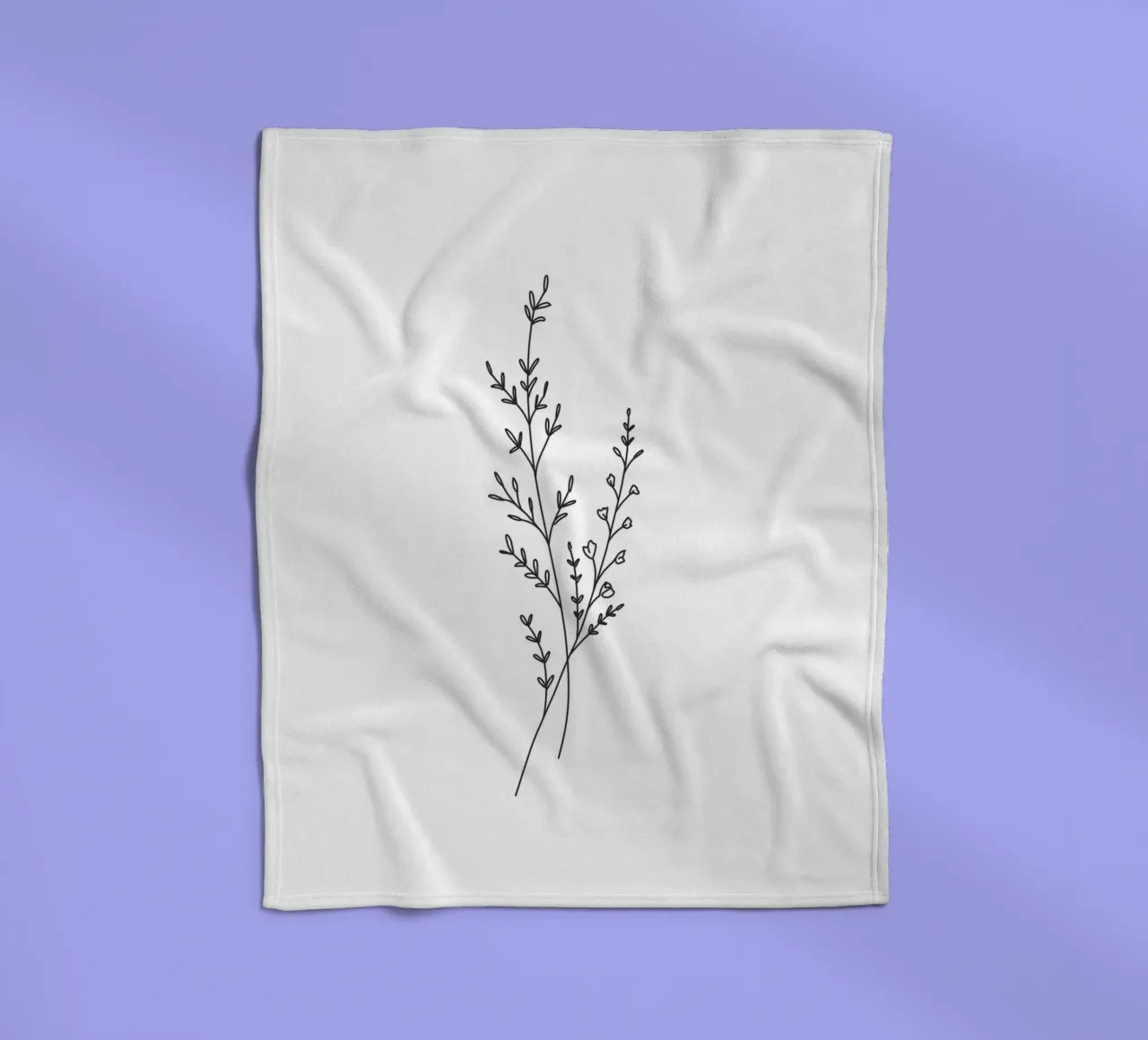 Minimalist Line Art Leaf coperta in pile da anisillustration