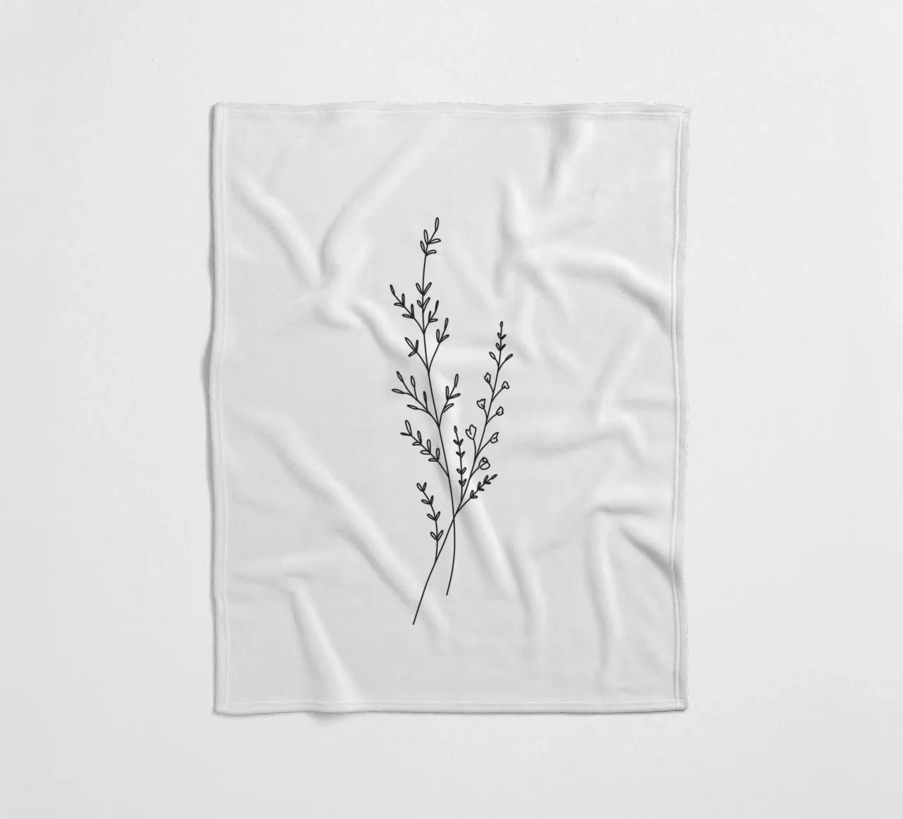 Minimalist Line Art Leaf coperta in pile da anisillustration