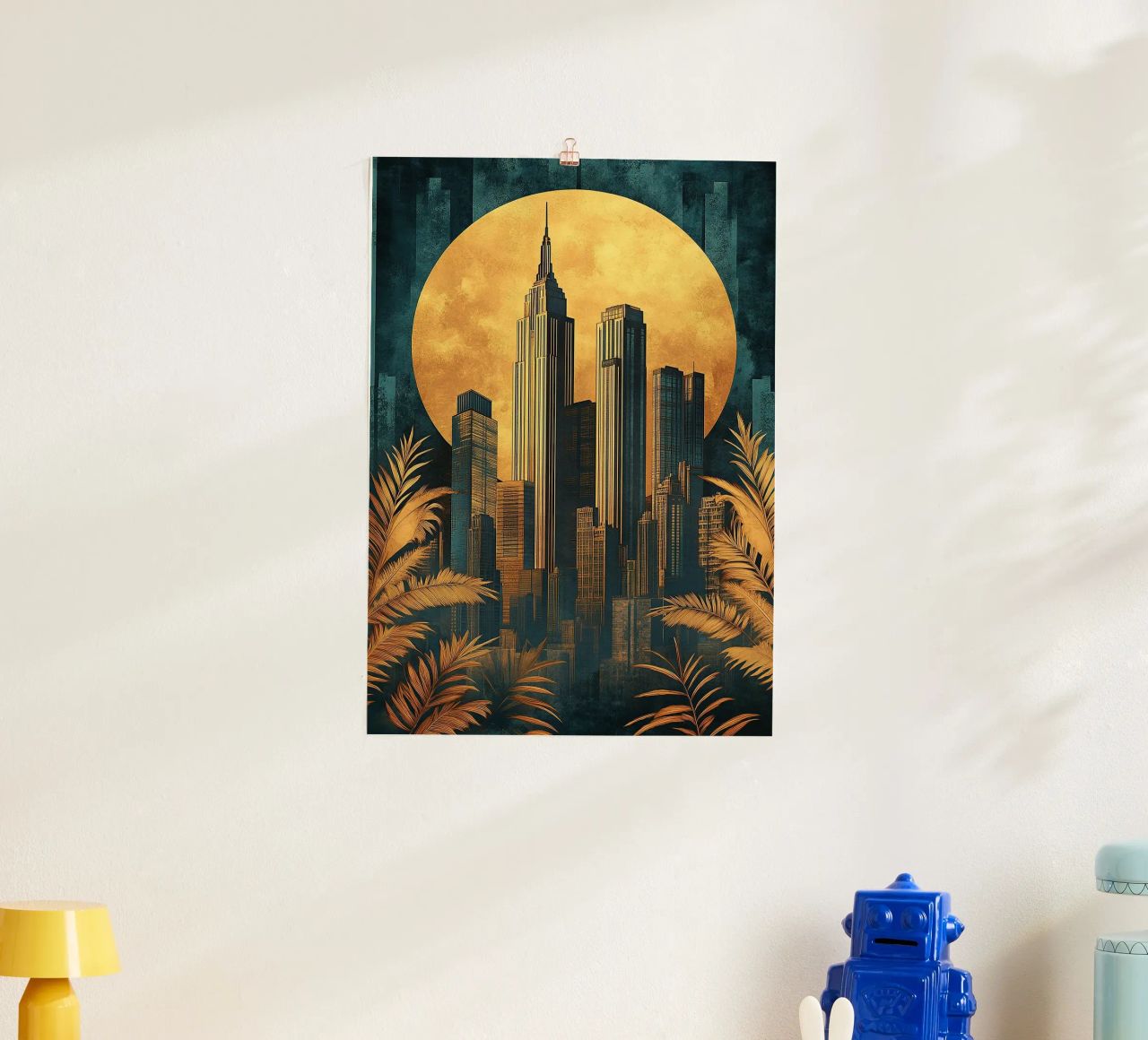 Art Deco "Gilded Lines, Timeless Designs" poster by Nikis Art Studio