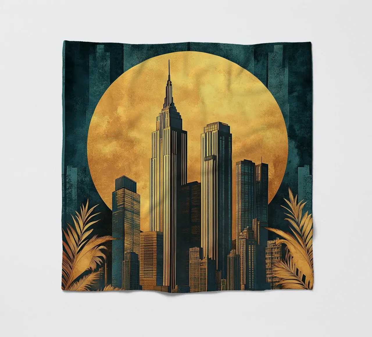 Art Deco "Gilded Lines, Timeless Designs" coperta in pile da Nikis Art Studio