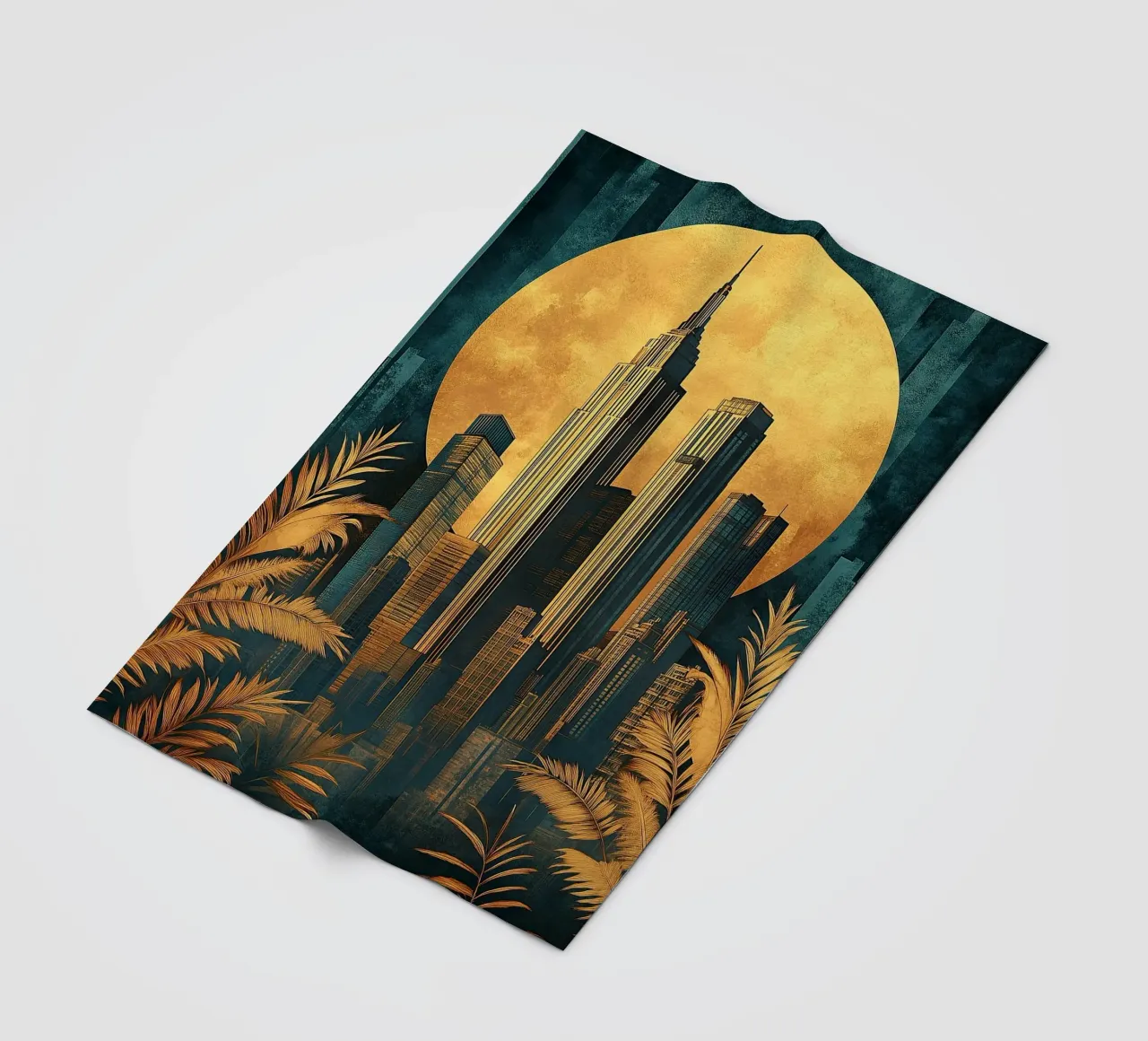Art Deco "Gilded Lines, Timeless Designs" coperta in pile da Nikis Art Studio