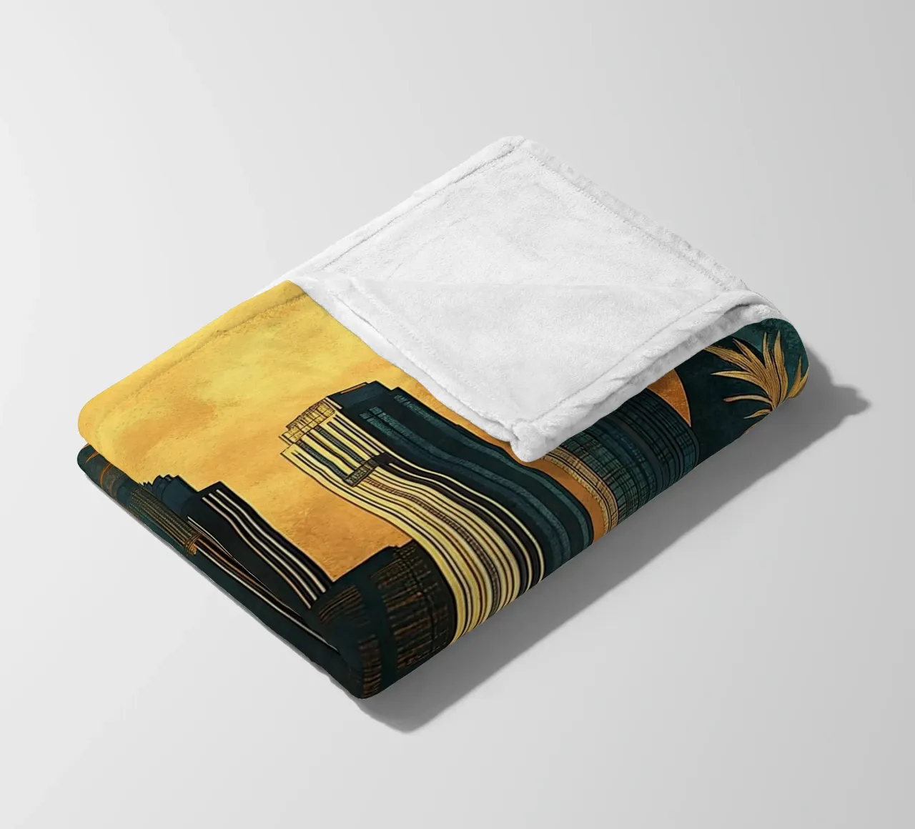 Art Deco "Gilded Lines, Timeless Designs" coperta in pile da Nikis Art Studio