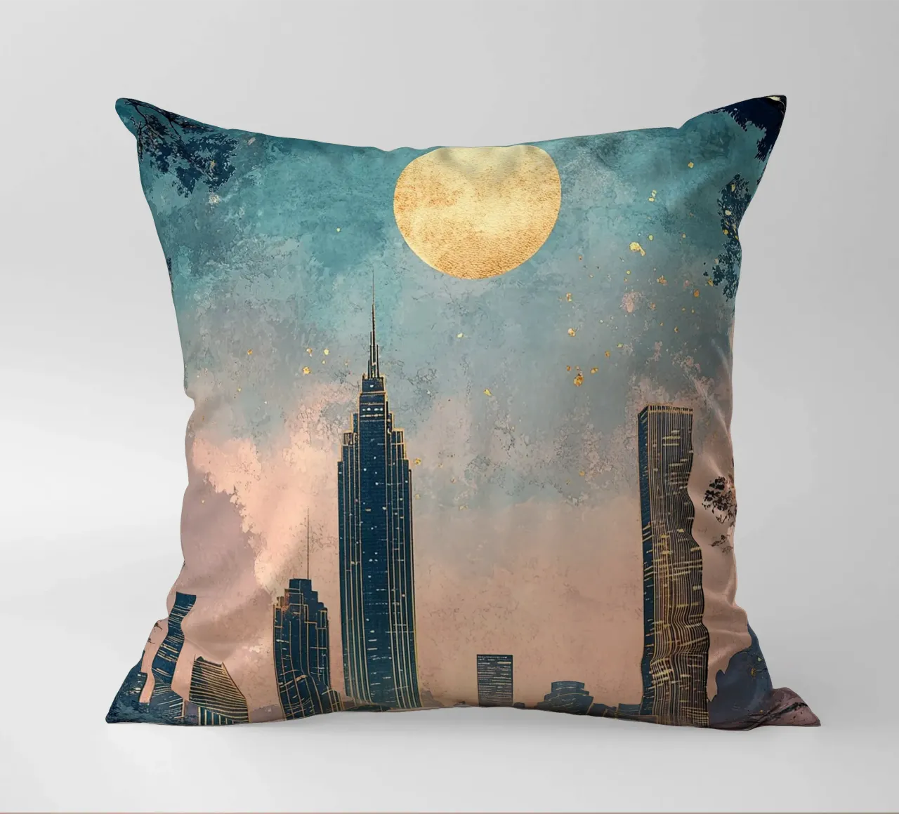 Skyline "Orizzonti opulenti cuscino da Nikis Art Studio