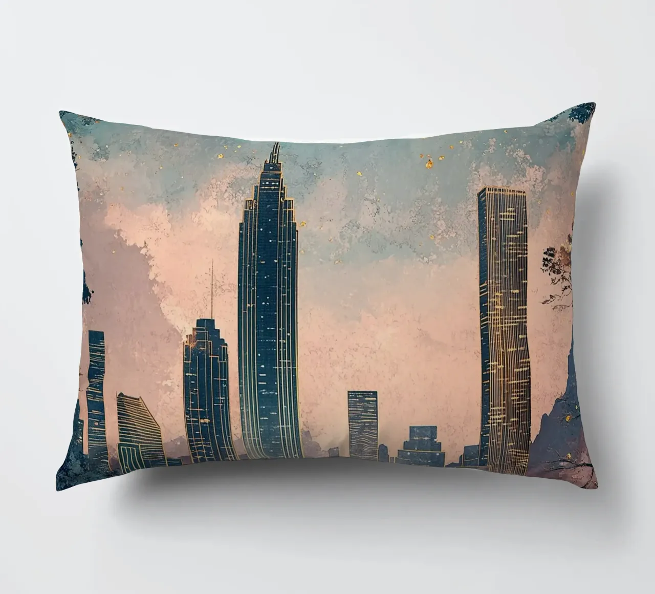 Skyline "Orizzonti opulenti cuscino da Nikis Art Studio