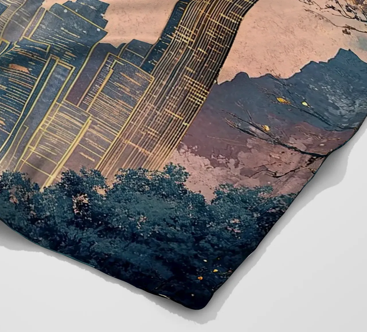 Skyline "Orizzonti opulenti coperta in pile da Nikis Art Studio