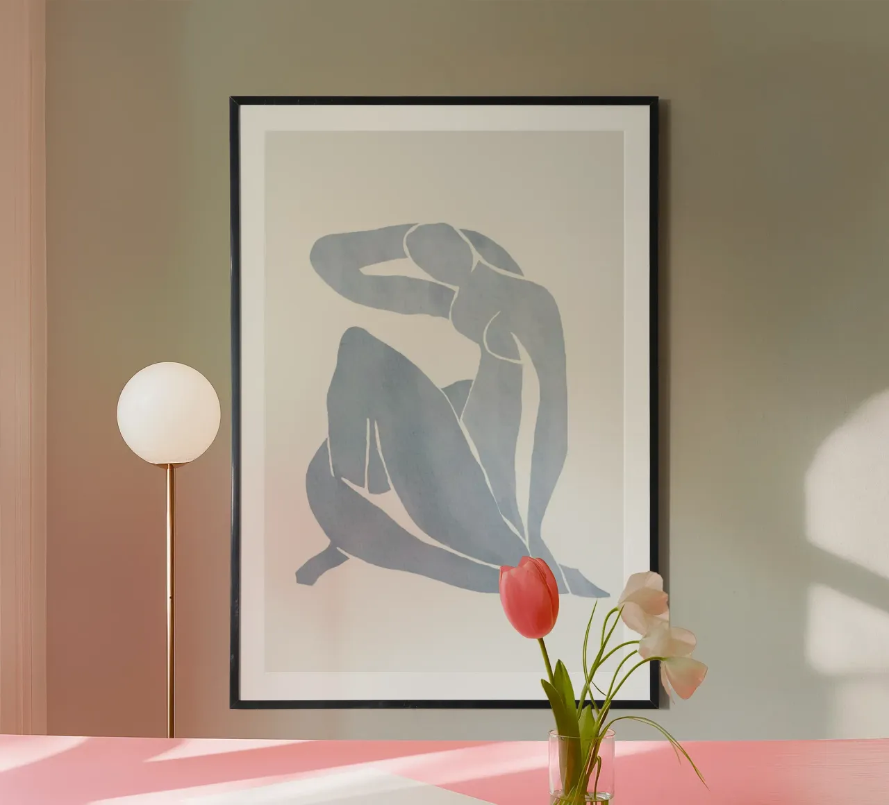 Figura umana astratta poster con telaio in plastica da Melloi Art Print