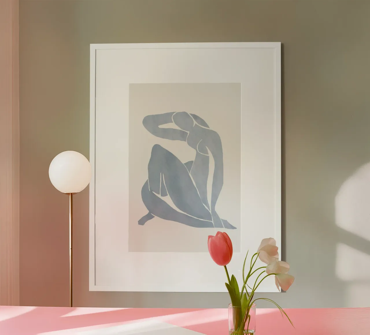 Figura umana astratta poster con telaio in plastica da Melloi Art Print