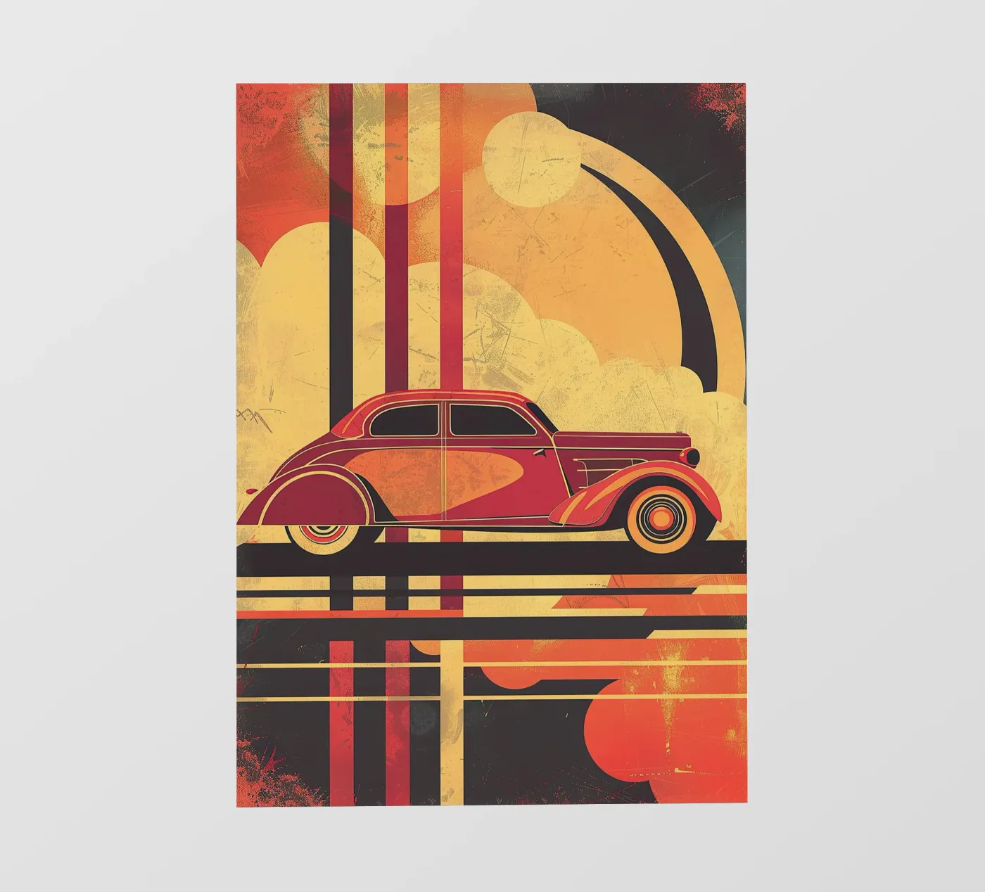 Art Deco Oldtimer fotobehang van Nikis Art Studio