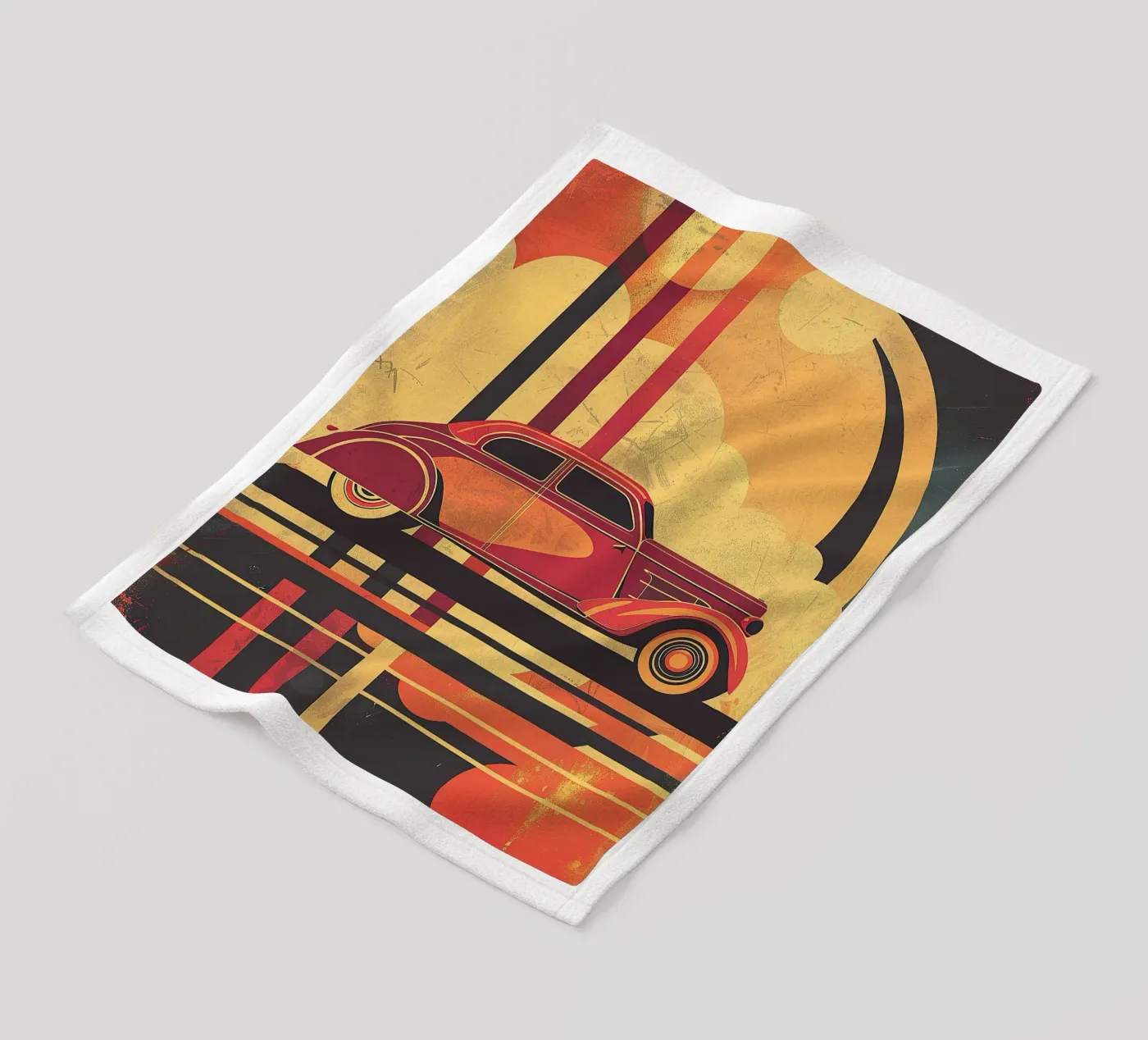 Art Deco Oldtimer fleecedeken van Nikis Art Studio