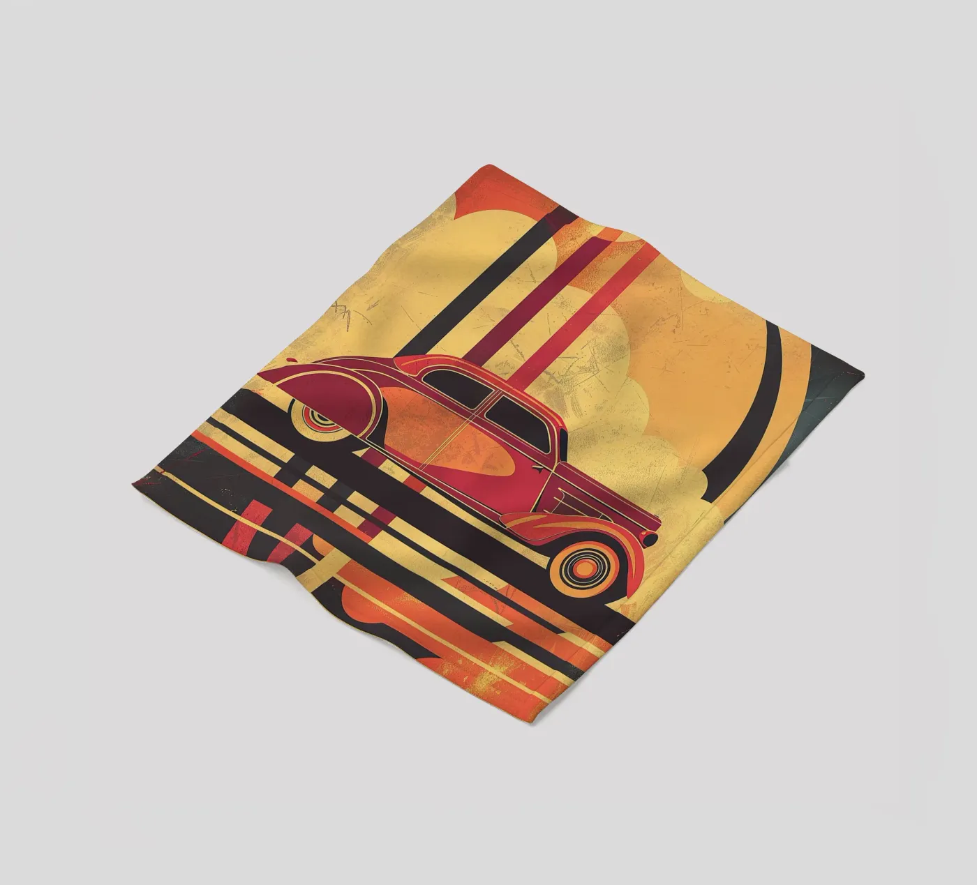 Art Deco Oldtimer fleecedeken van Nikis Art Studio