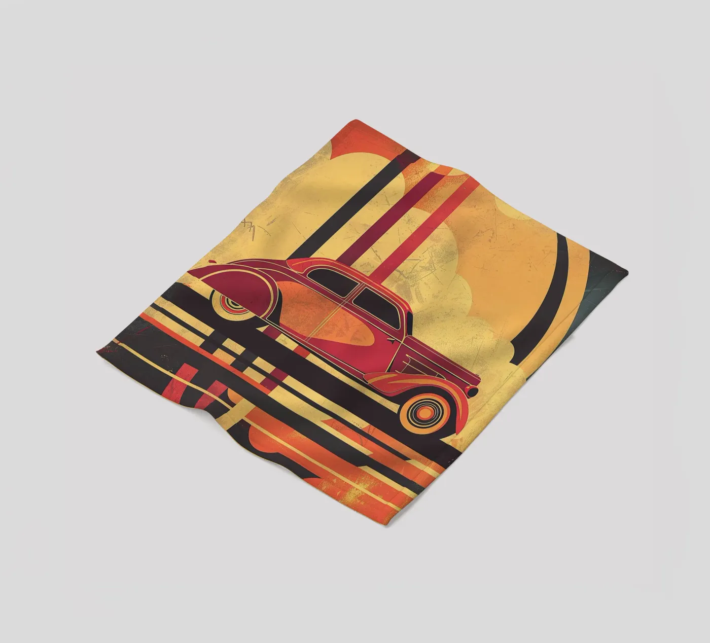 Art Deco Oldtimer fleecedeken van Nikis Art Studio