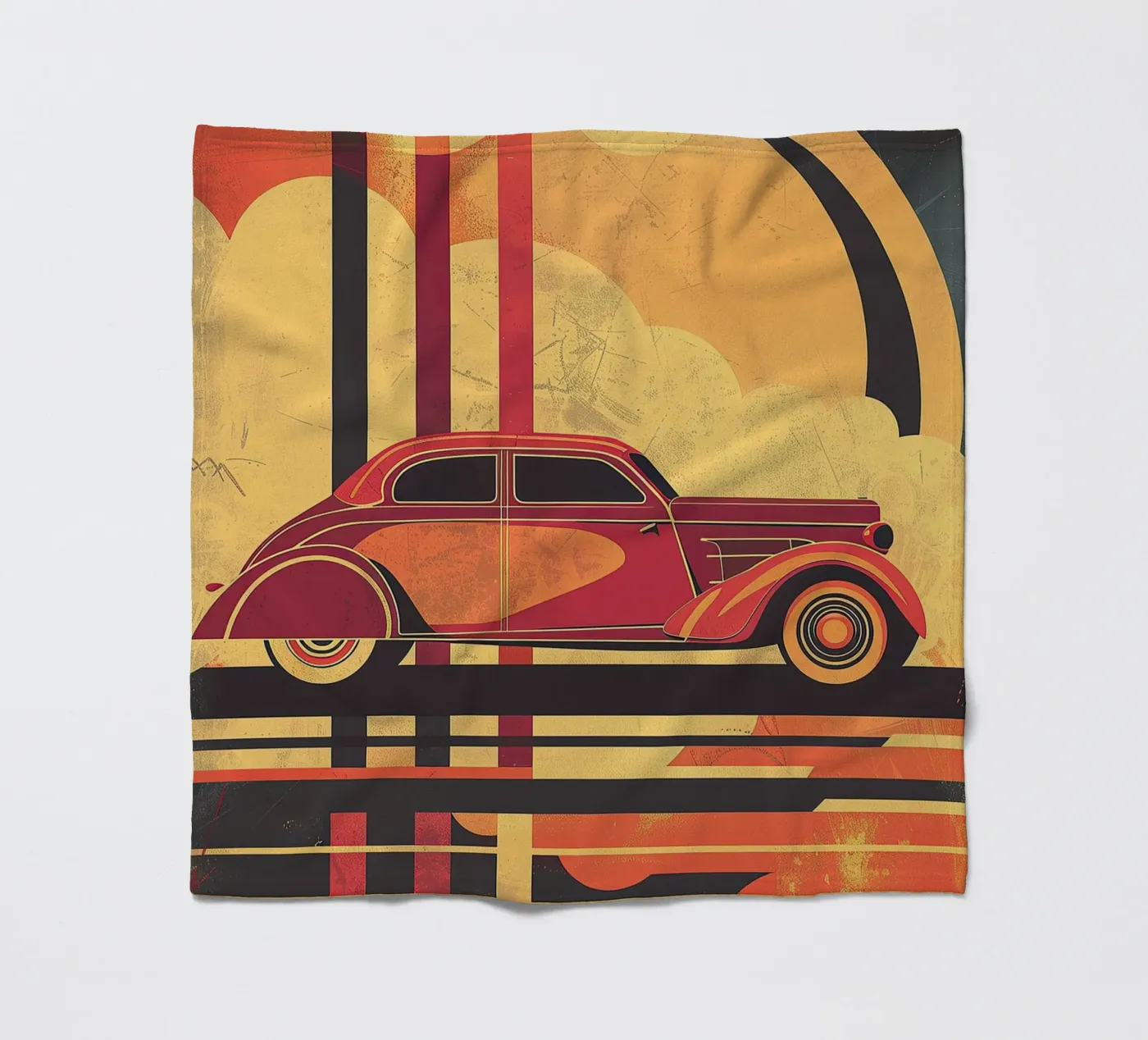 Art Deco Oldtimer fleecedeken van Nikis Art Studio