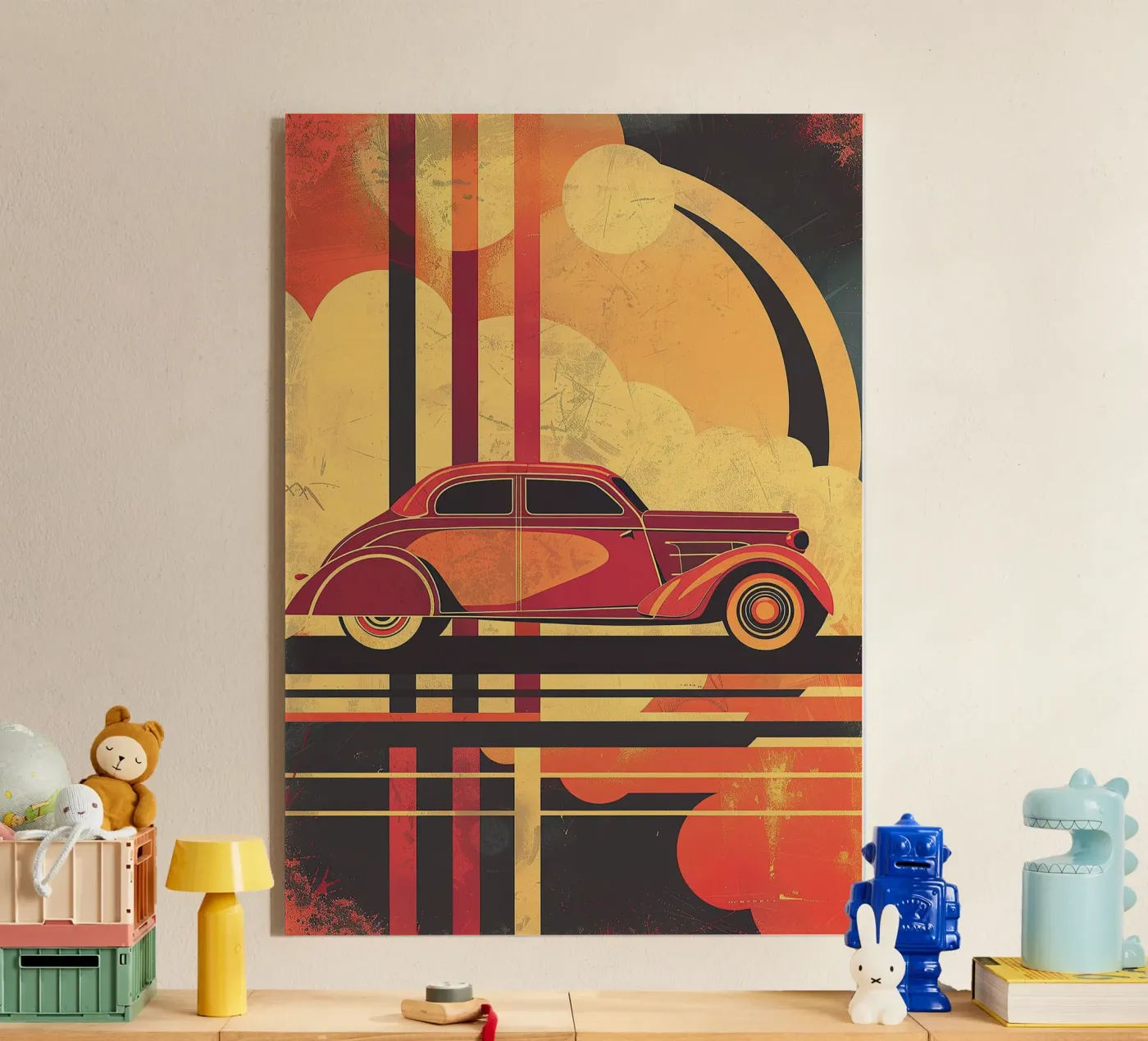 Art Deco Oldtimer Acryl-Glas von Nikis Art Studio