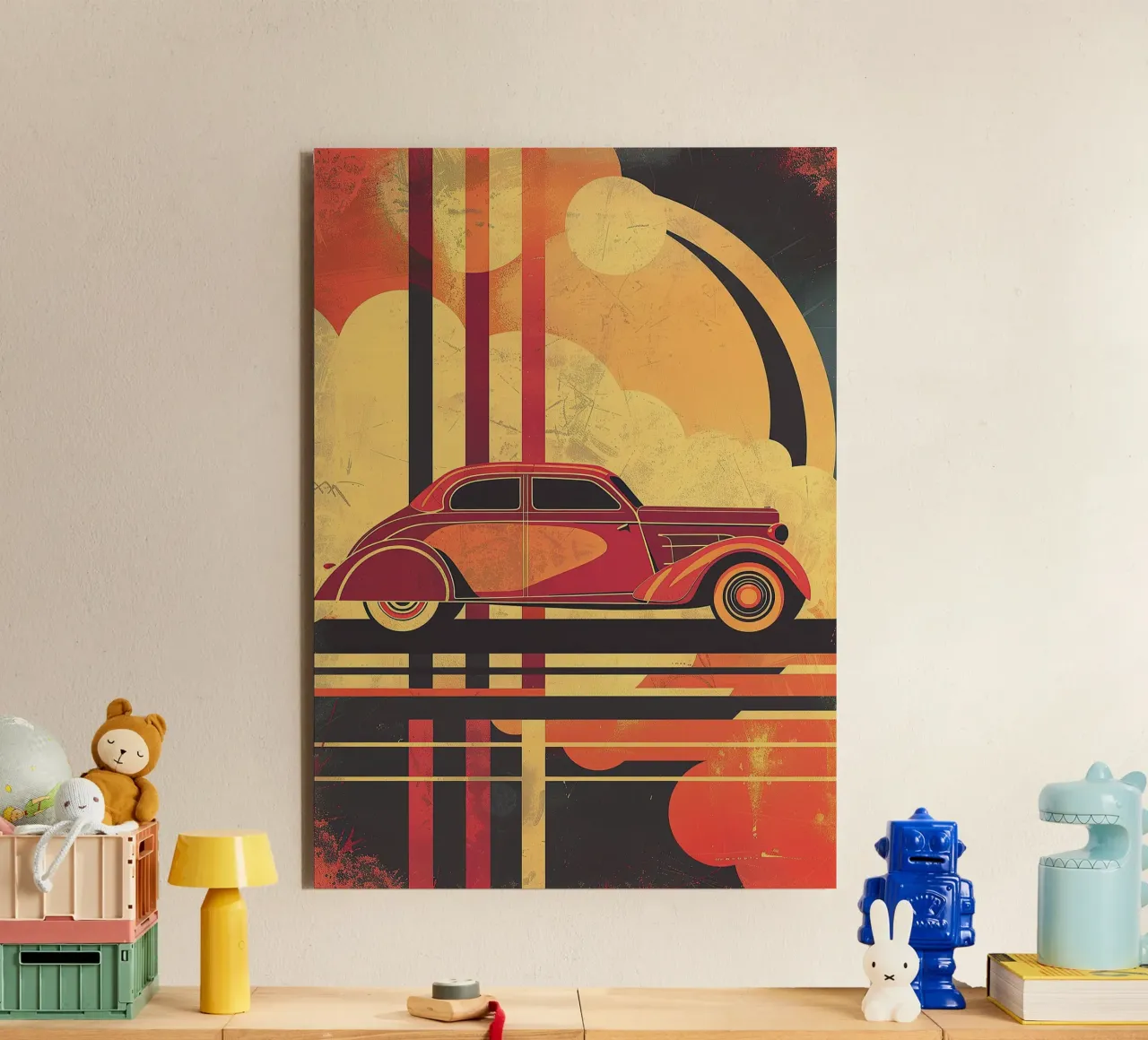 Art Deco Oldtimer forex plate by Nikis Art Studio