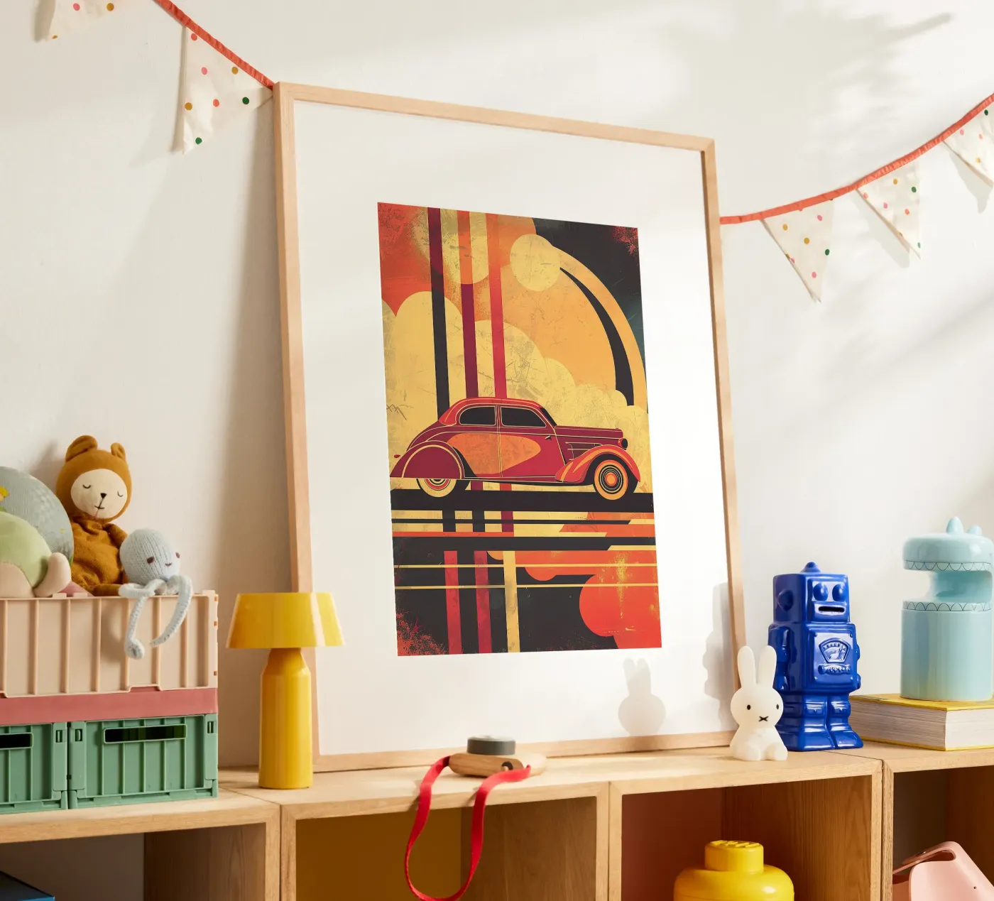 Art Deco Oldtimer Poster von Nikis Art Studio