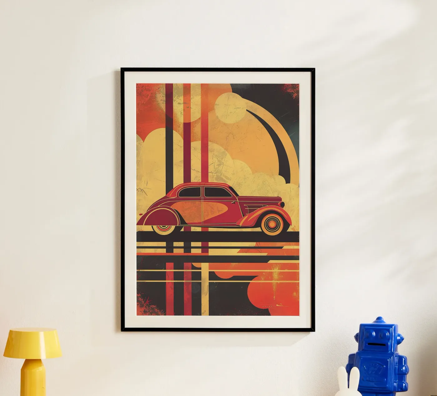 Art Deco Oldtimer Poster von Nikis Art Studio