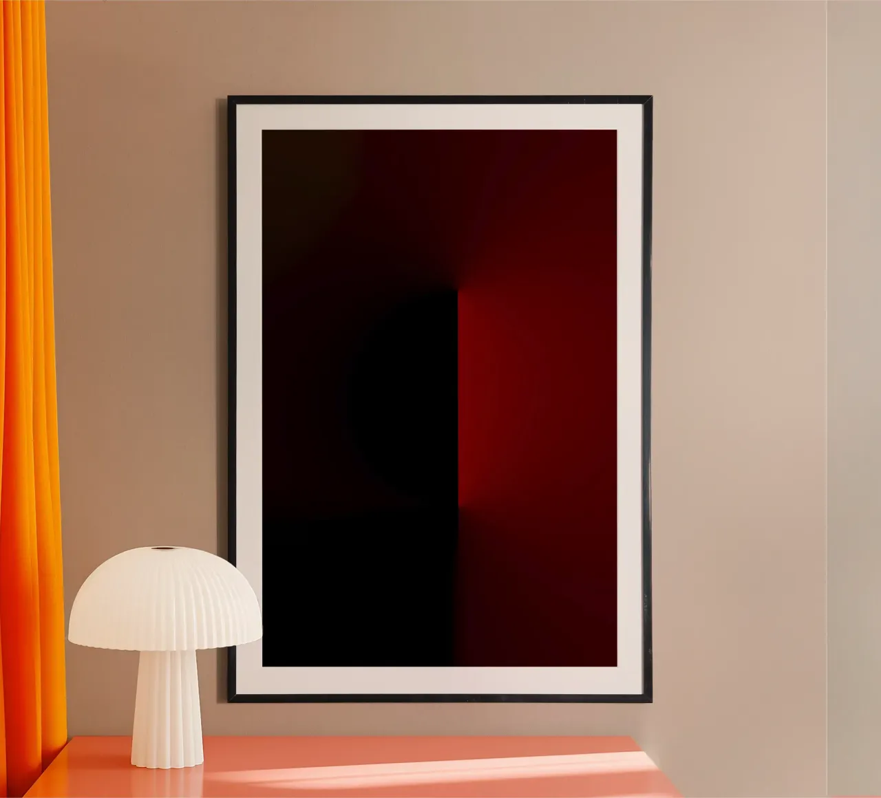 Red light and red shadow carta hahnemühle da Metron
