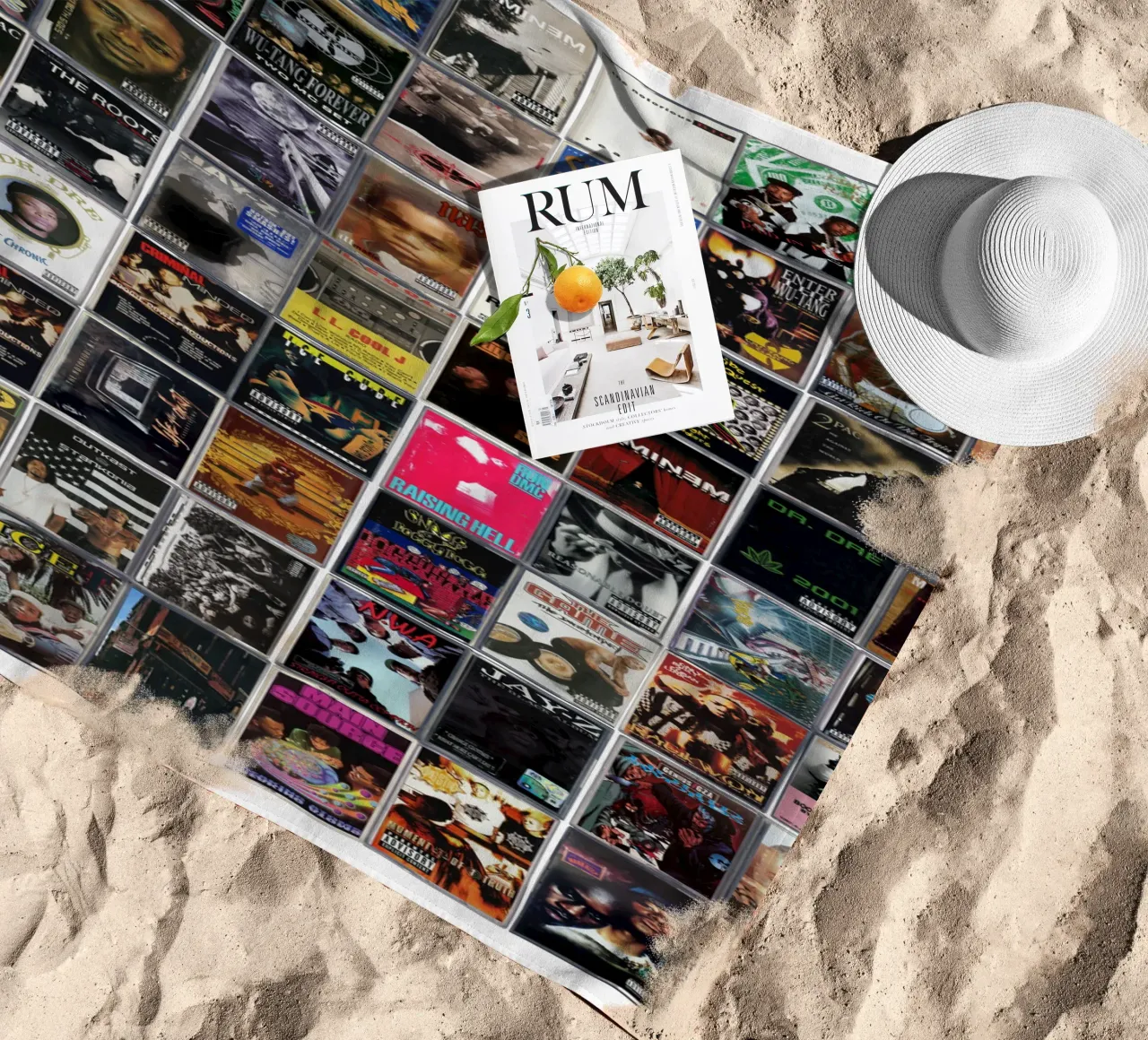 I più grandi album rap - Copertine di cassette d'epoca telo mare da MrMustardPrints