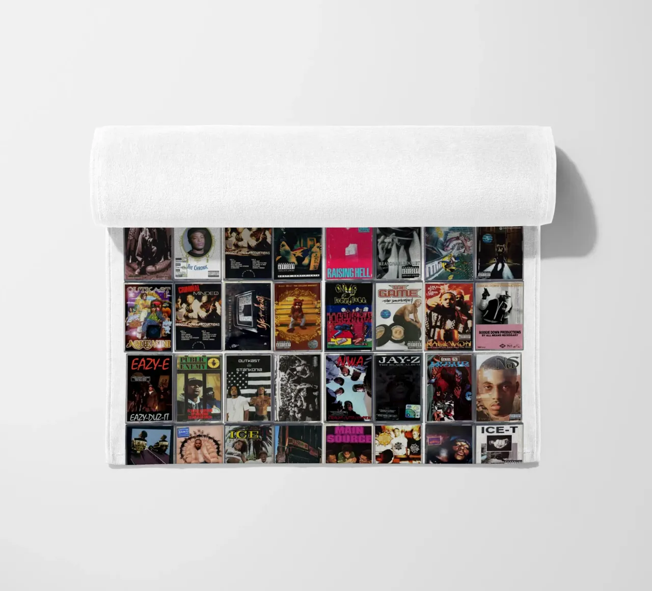 I più grandi album rap - Copertine di cassette d'epoca telo mare da MrMustardPrints