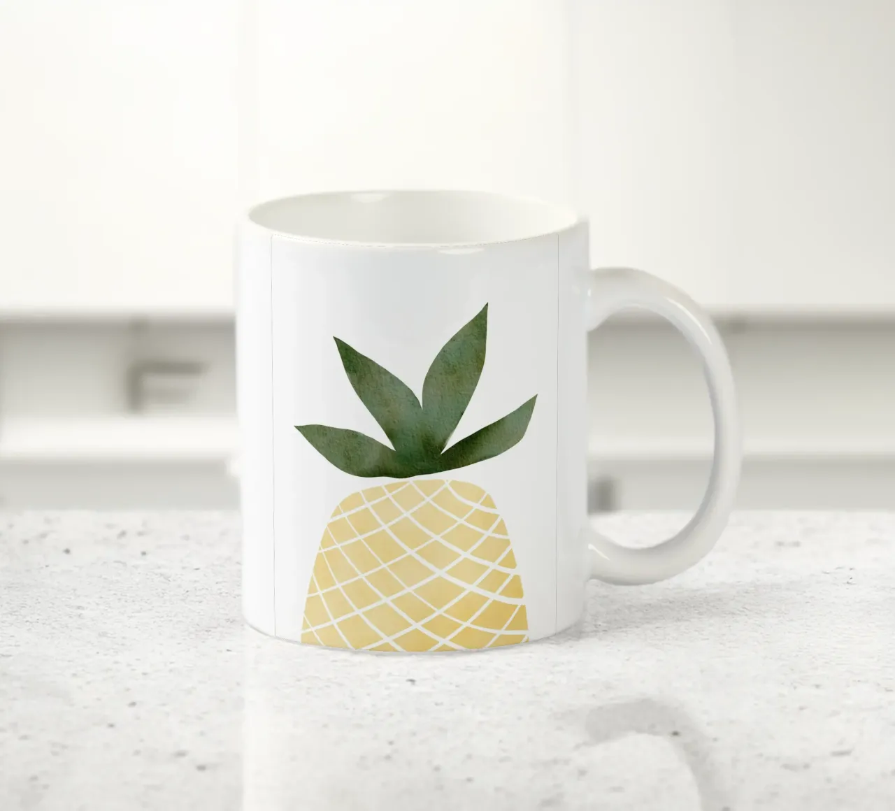 Ananas ad acquerello tazza in ceramica da Melloi Art Print