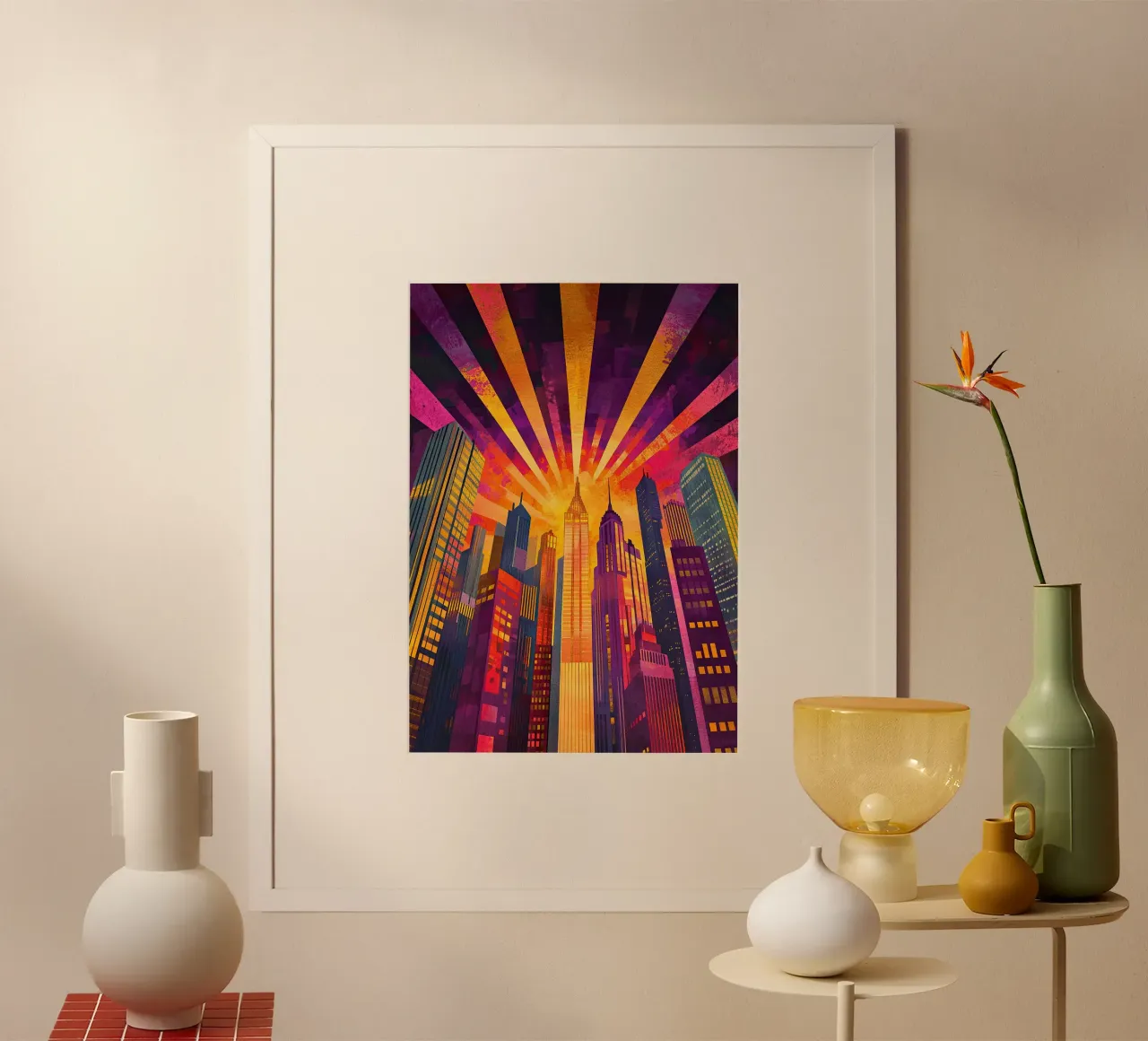 Echi dell'età del jazz poster con telaio in plastica da Nikis Art Studio