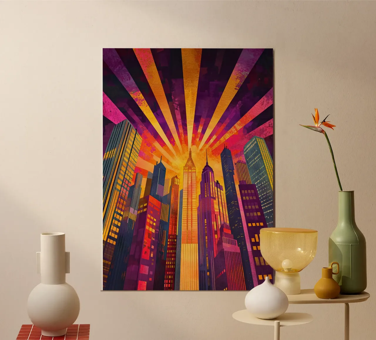 Echi dell'età del jazz poster con telaio in plastica da Nikis Art Studio