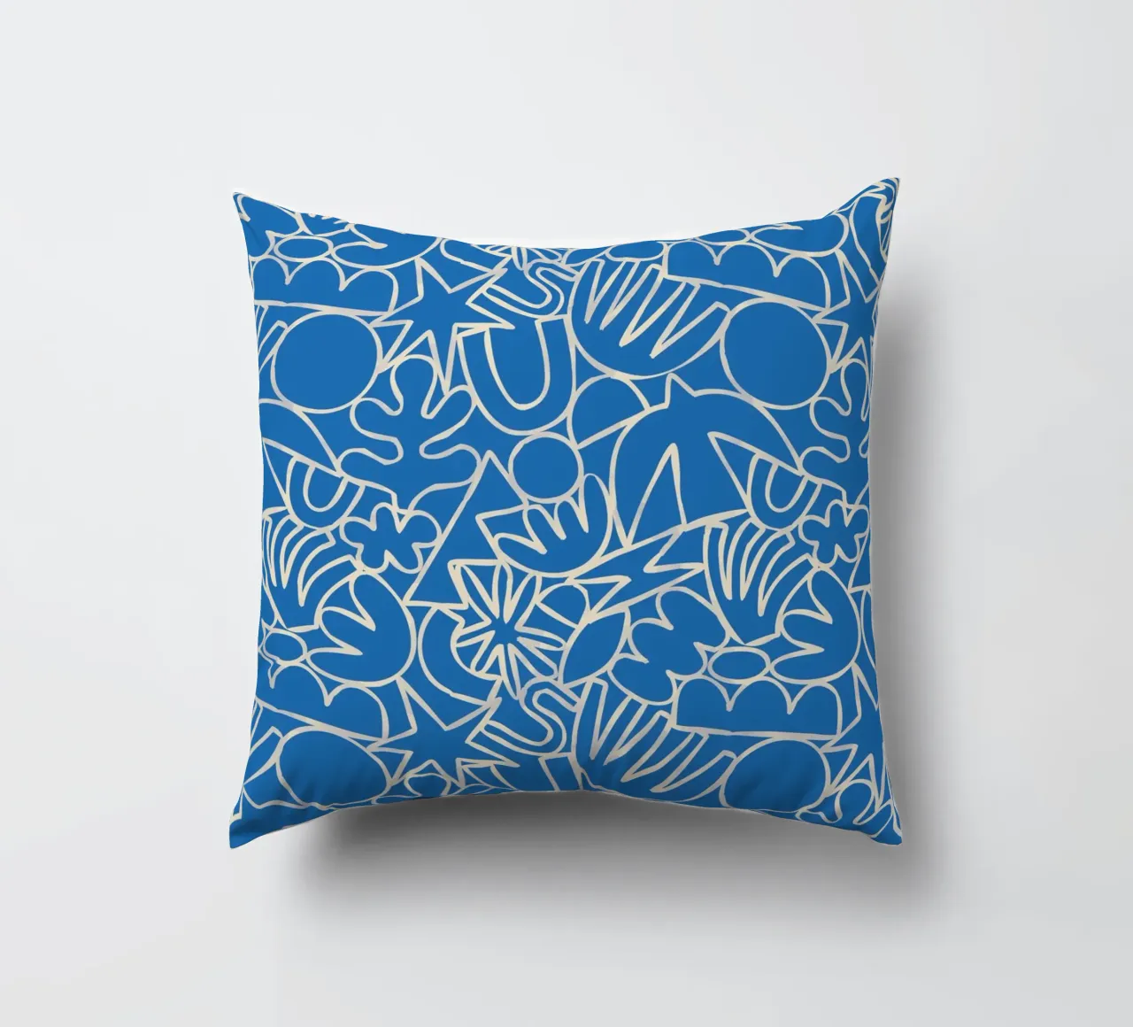 Dancing Shapes (Blue) cuscino da treechild