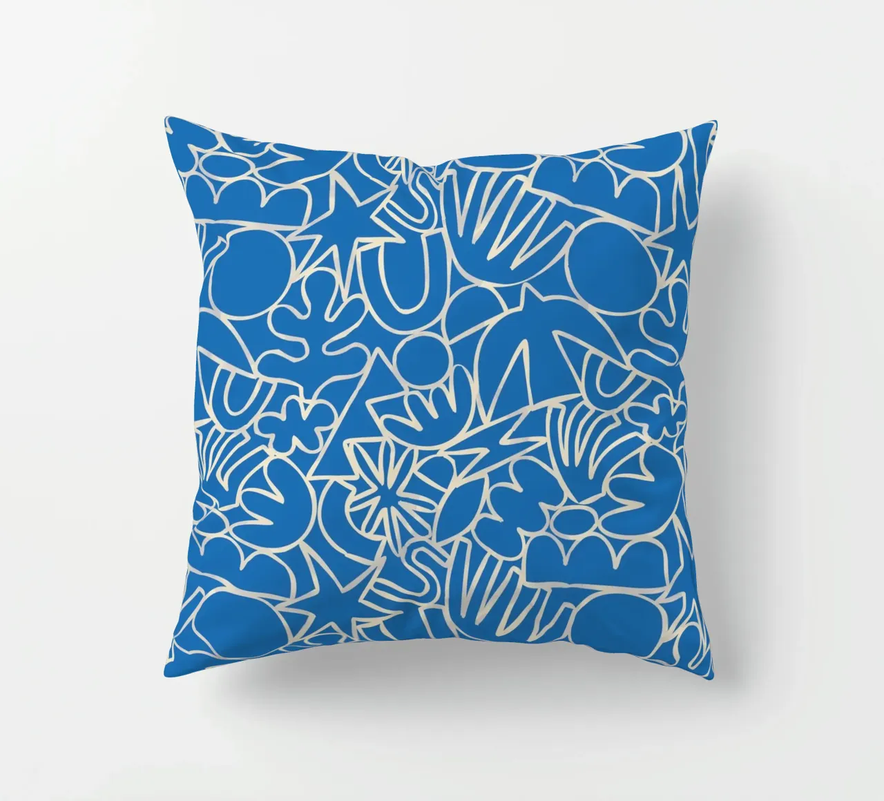 Dancing Shapes (Blue) cuscino da treechild