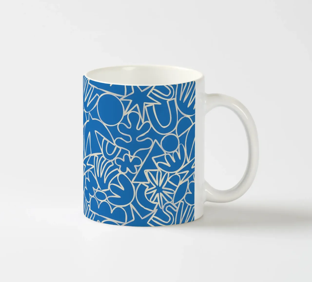 Dancing Shapes (Blue) tazza in ceramica da treechild