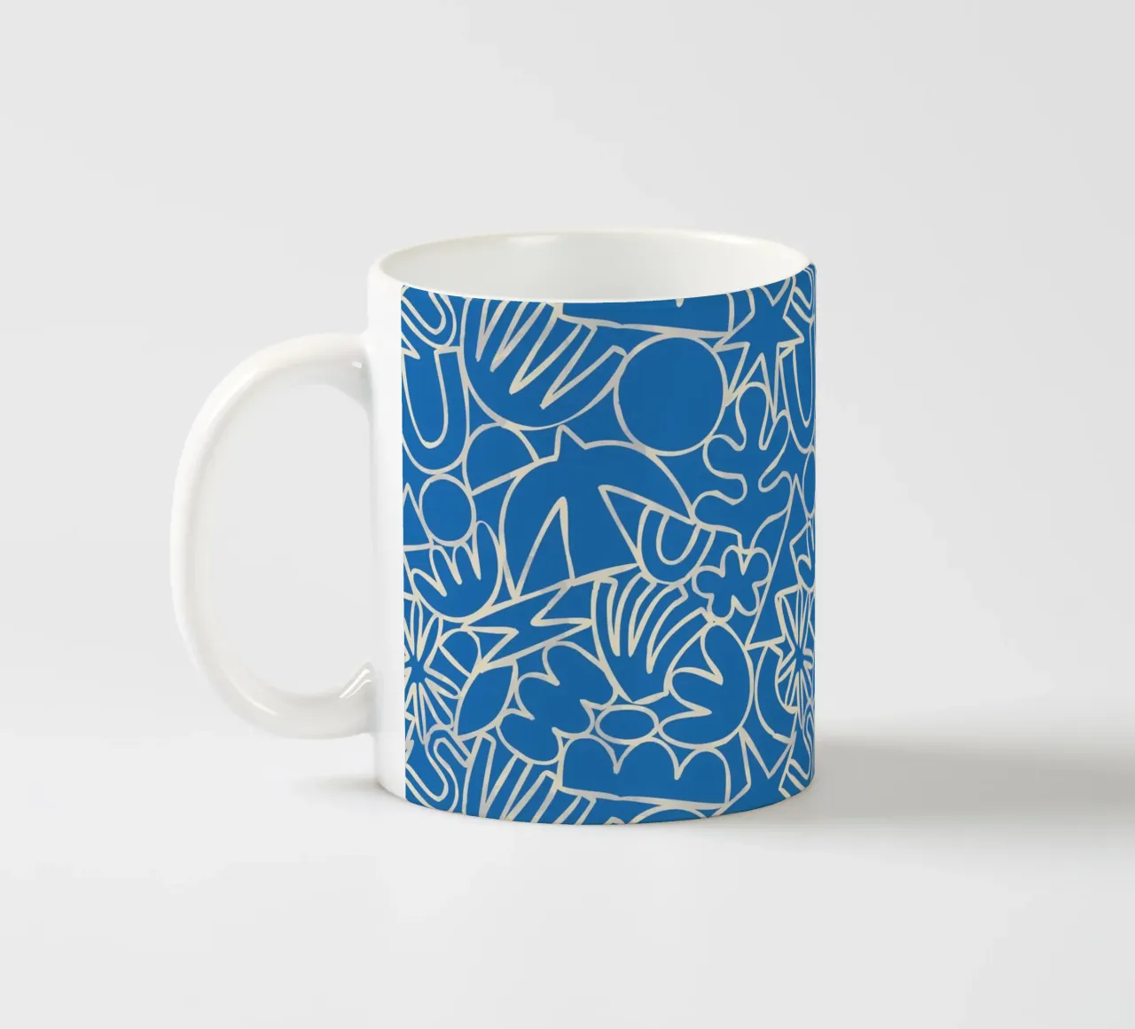Dancing Shapes (Blue) tazza in ceramica da treechild