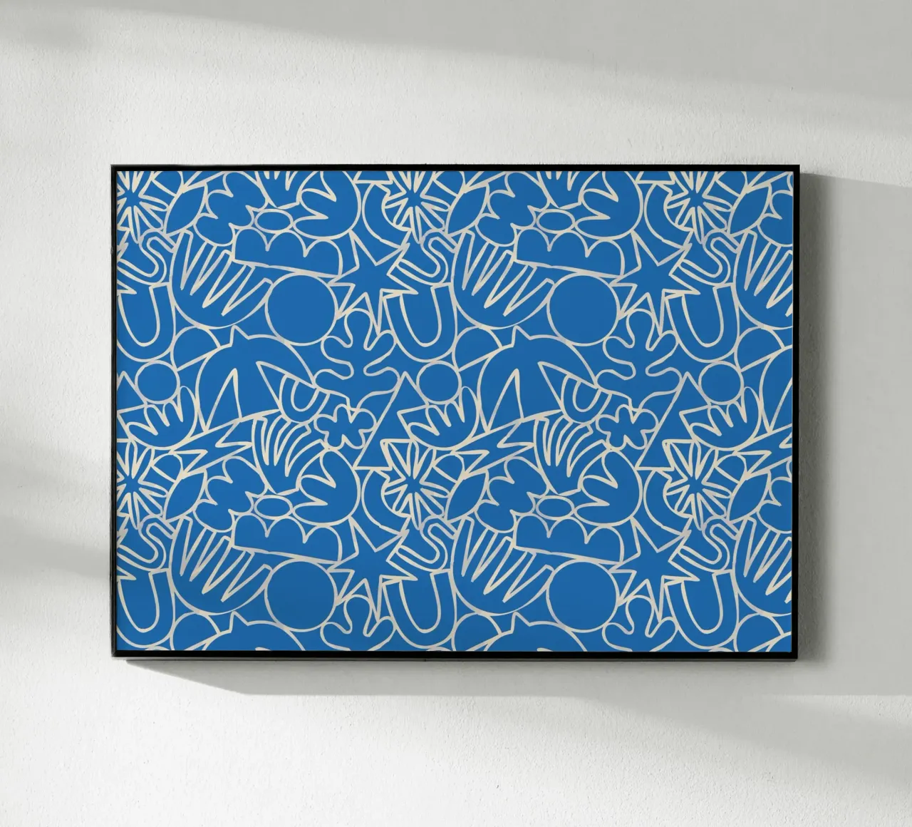 Dancing Shapes (Blue) acrylic glass by treechild