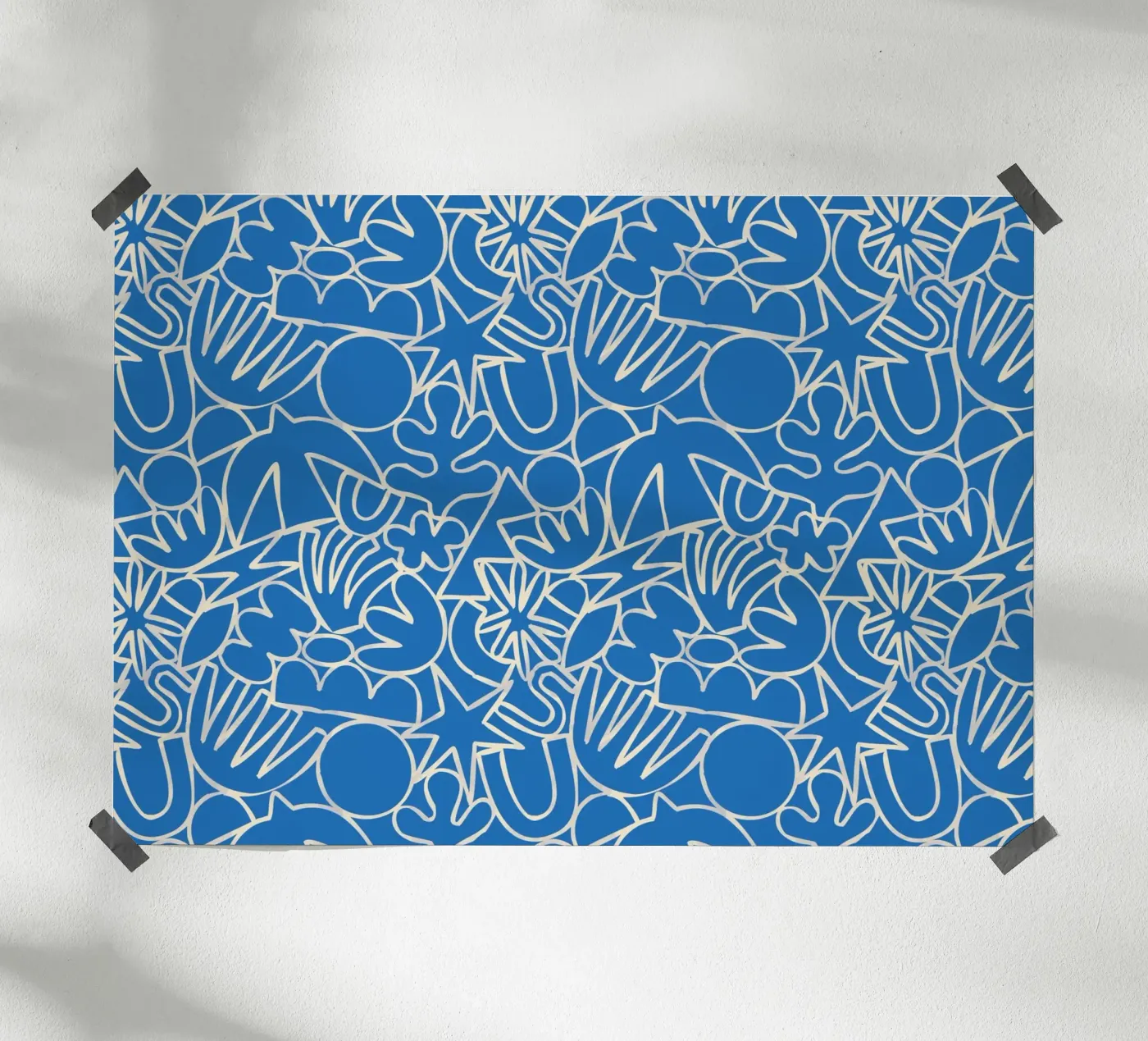 Dancing Shapes (Blue) poster by treechild