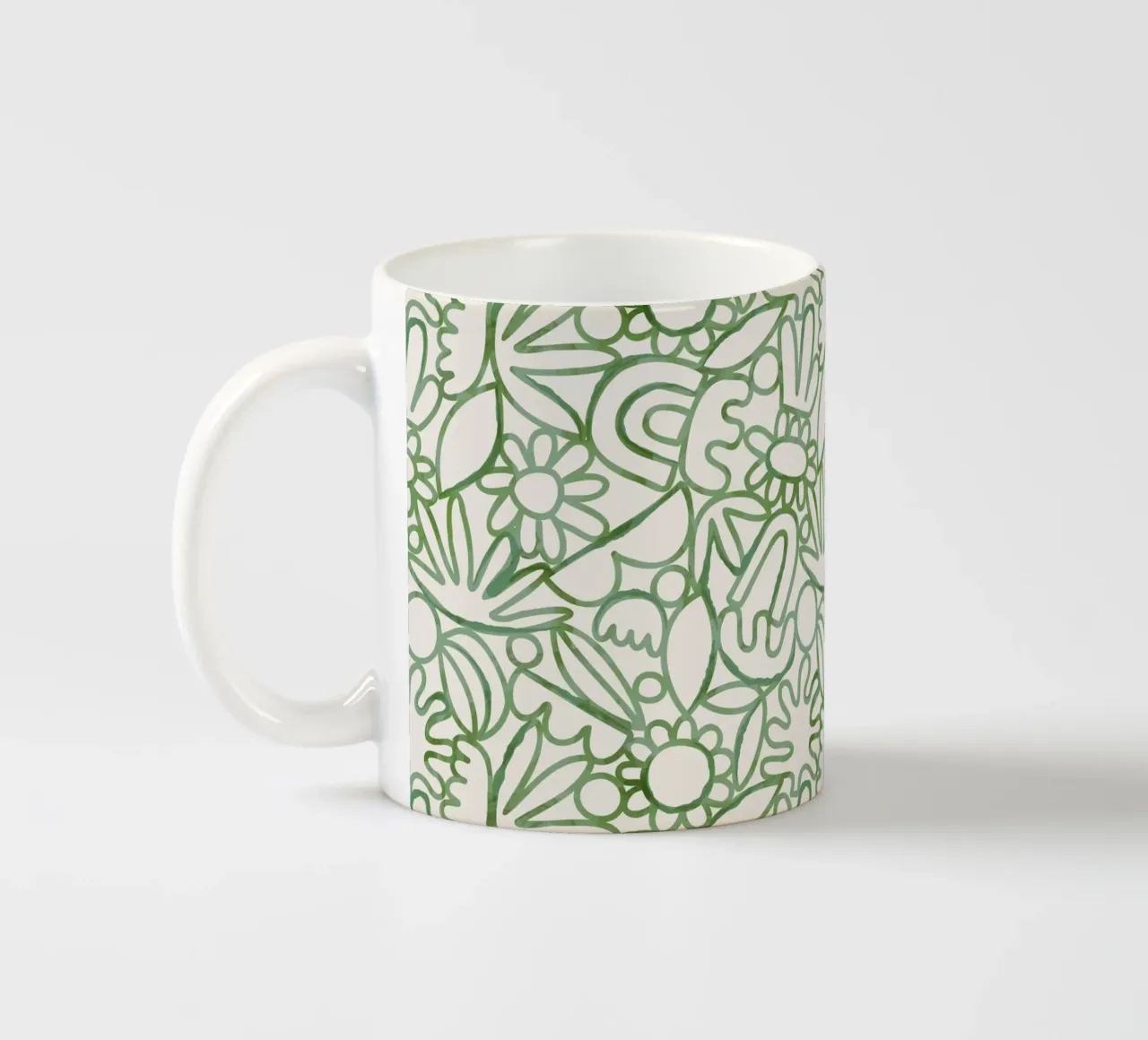 Dancing Shapes (Green) tazza in ceramica da treechild