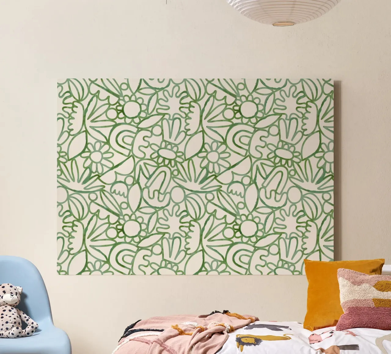 Dancing Shapes (Green) canvas by treechild