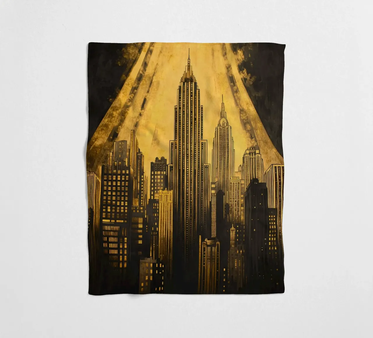 Skyline d'oro Art Deco coperta in pile da Nikis Art Studio