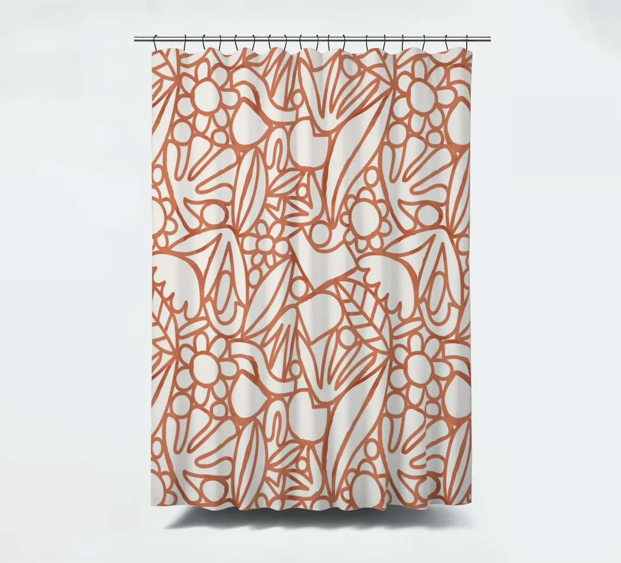 Dancing Shapes (Sienna) shower curtain by treechild