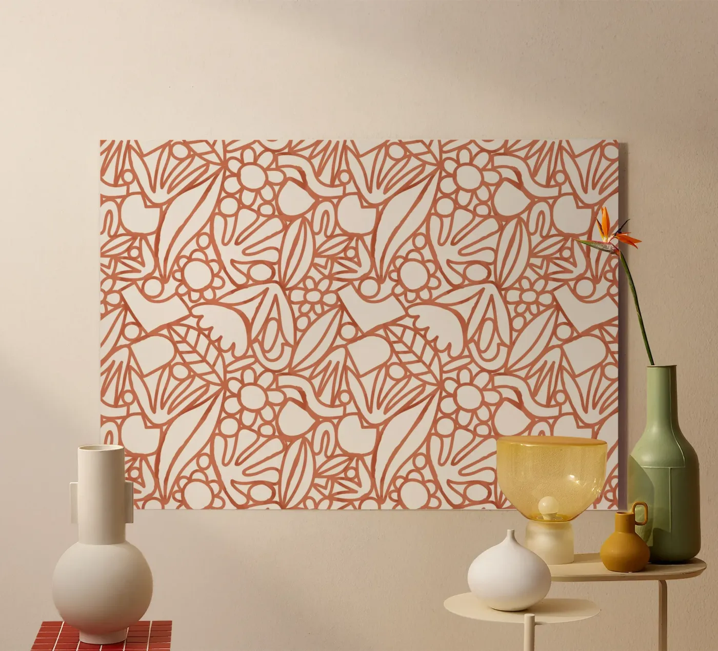 Dancing Shapes (Sienna) Acryl-Glas von treechild