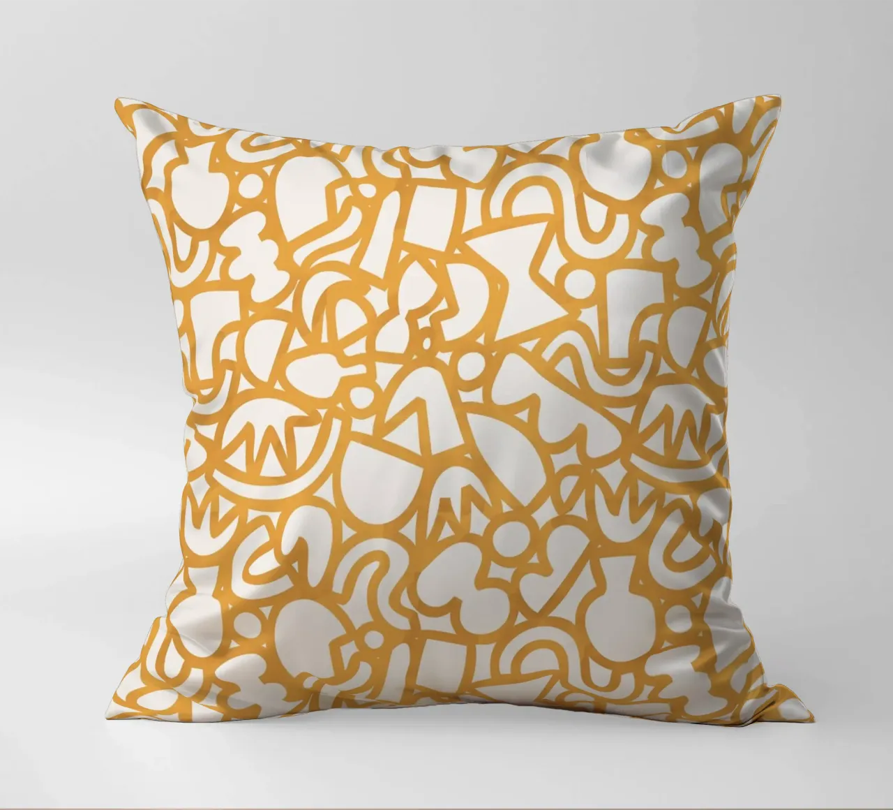 Dancing Shapes (Yellow) cuscino da treechild
