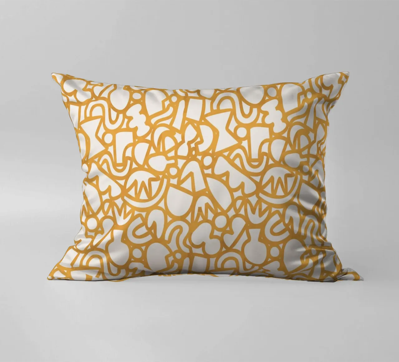 Dancing Shapes (Yellow) cuscino da treechild