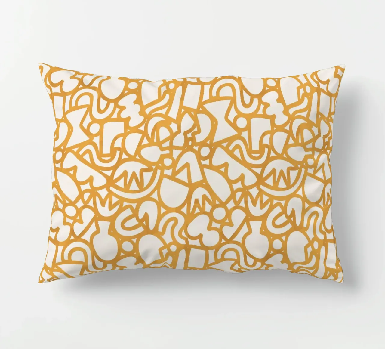 Dancing Shapes (Yellow) cuscino da treechild