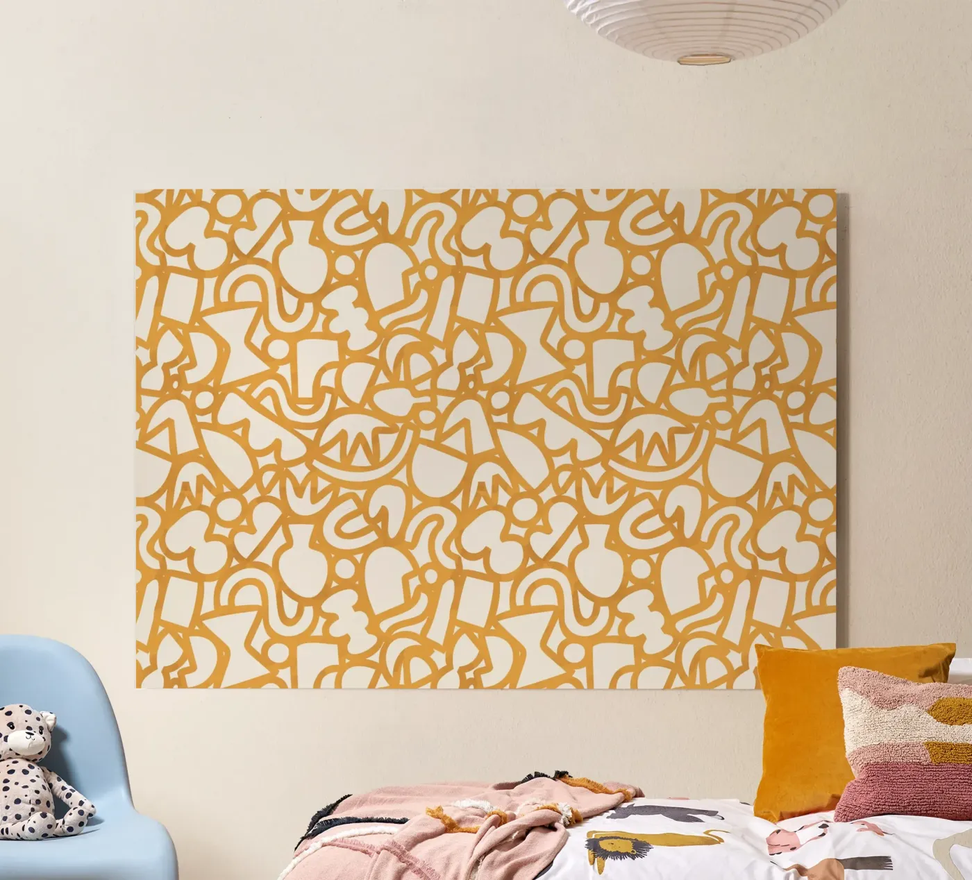 Dancing Shapes (Yellow) acrylic glass by treechild