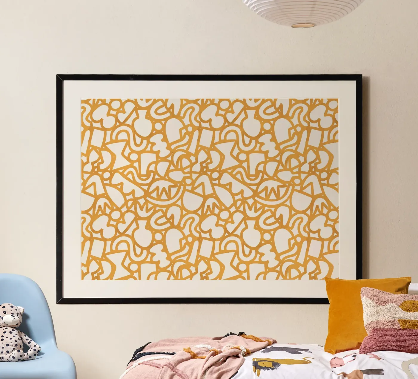 Dancing Shapes (Yellow) poster van treechild