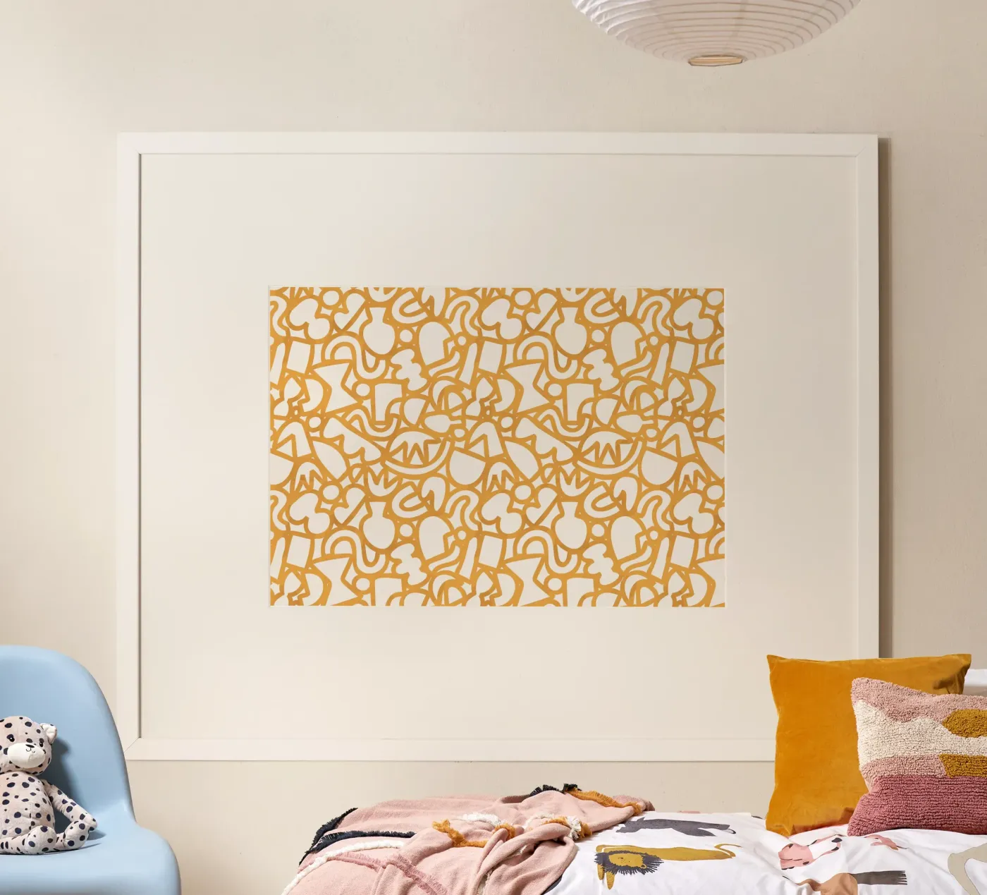 Dancing Shapes (Yellow) poster van treechild