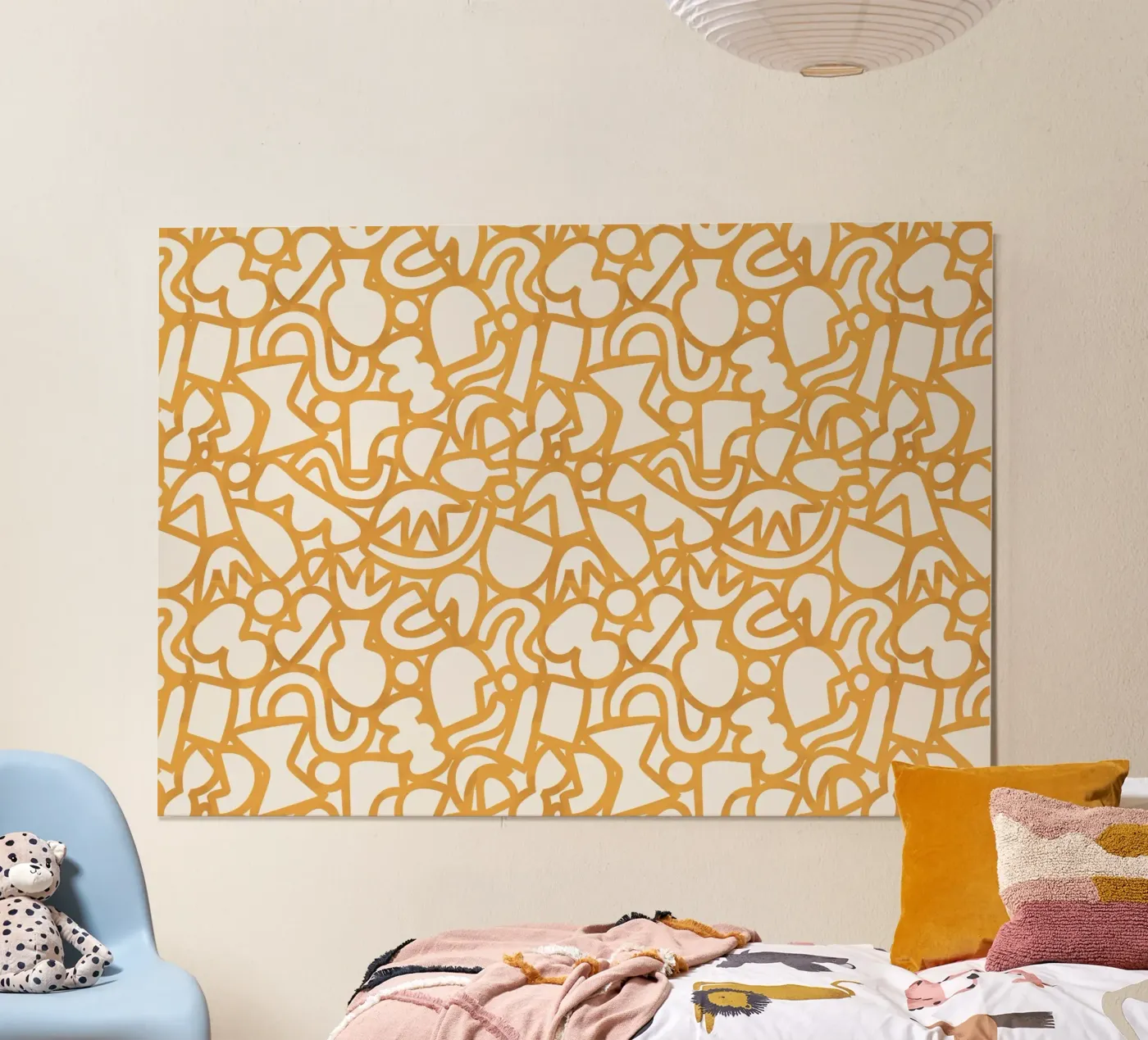 Dancing Shapes (Yellow) poster van treechild