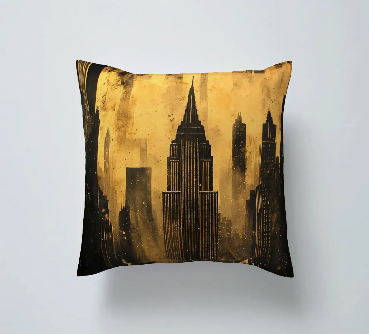 Skyline d'oro Art Deco cuscino da Nikis Art Studio