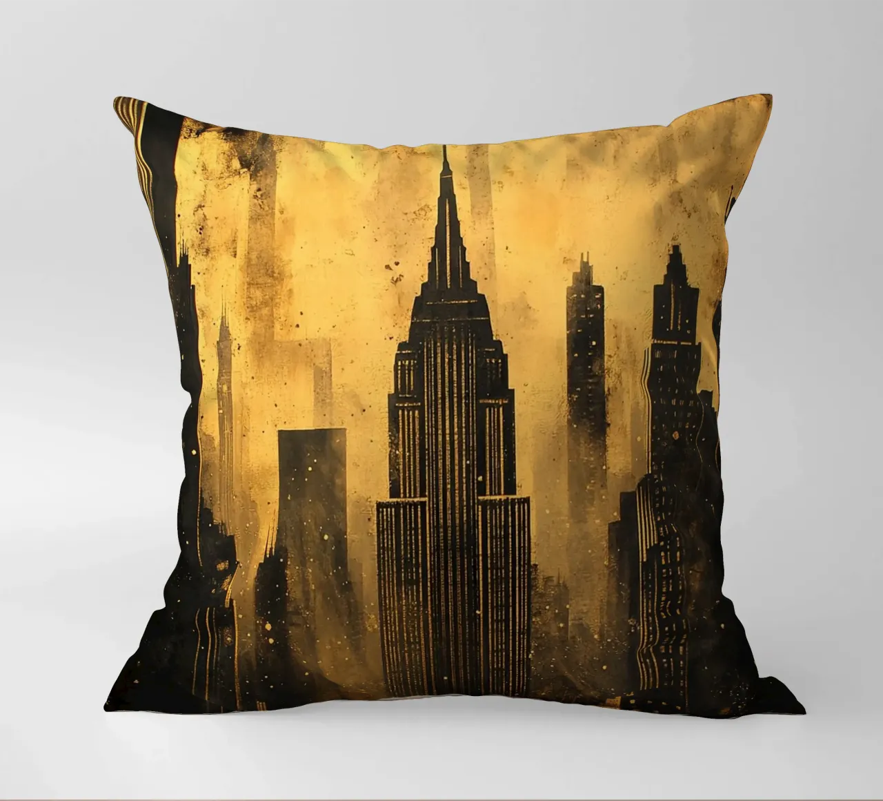 Skyline d'oro Art Deco cuscino da Nikis Art Studio