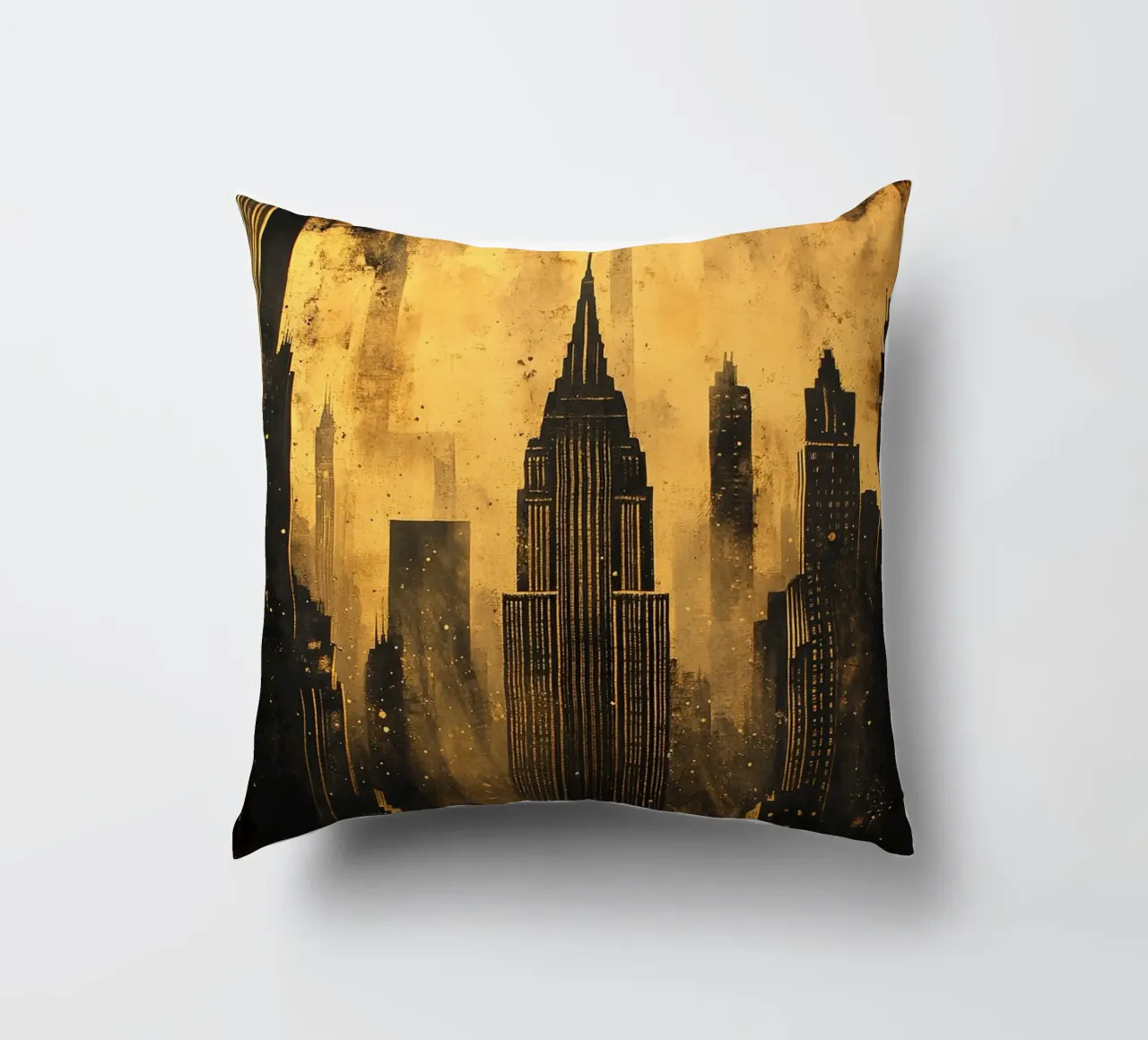 Skyline d'oro Art Deco cuscino da Nikis Art Studio