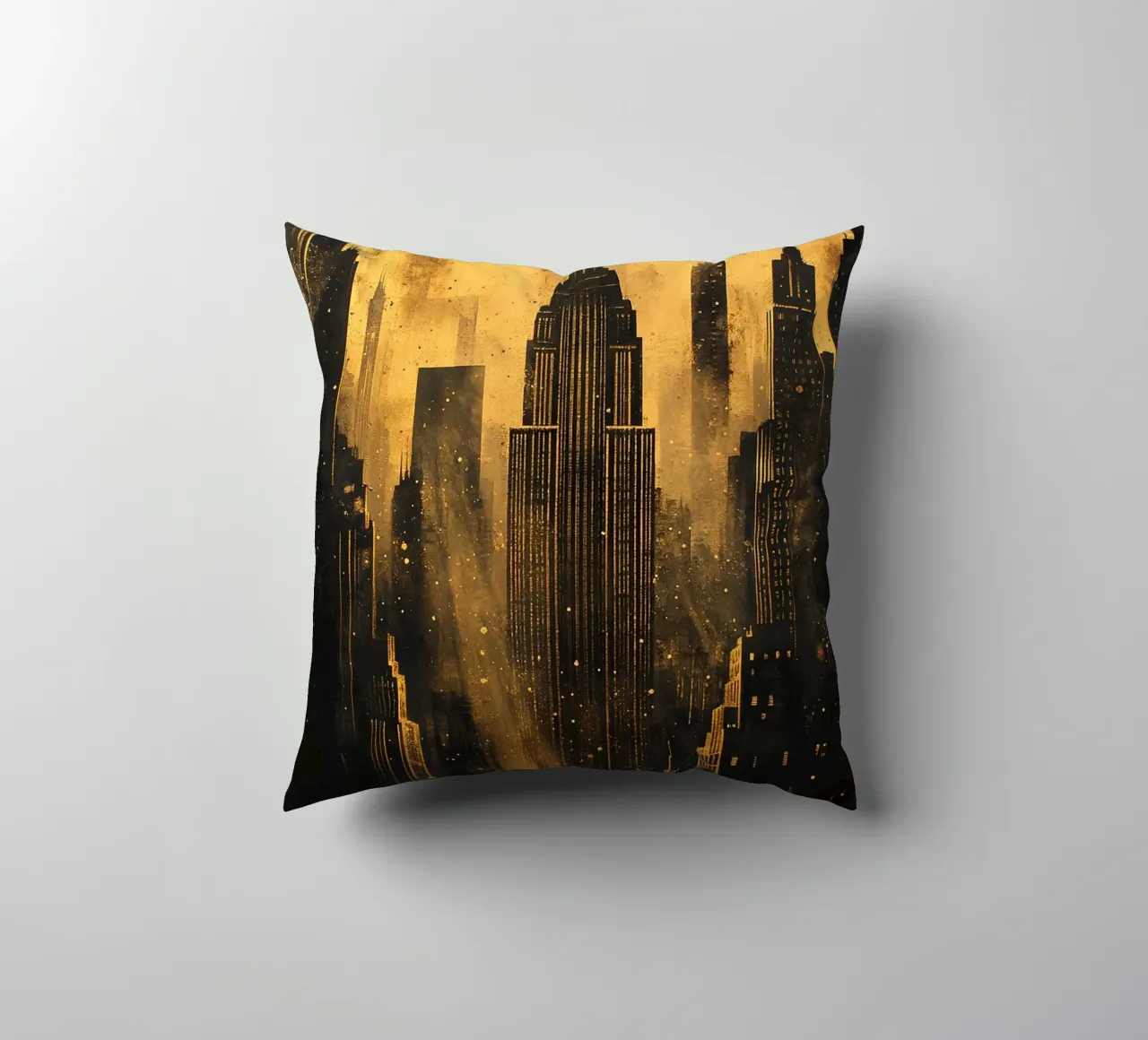 Skyline d'oro Art Deco cuscino da Nikis Art Studio