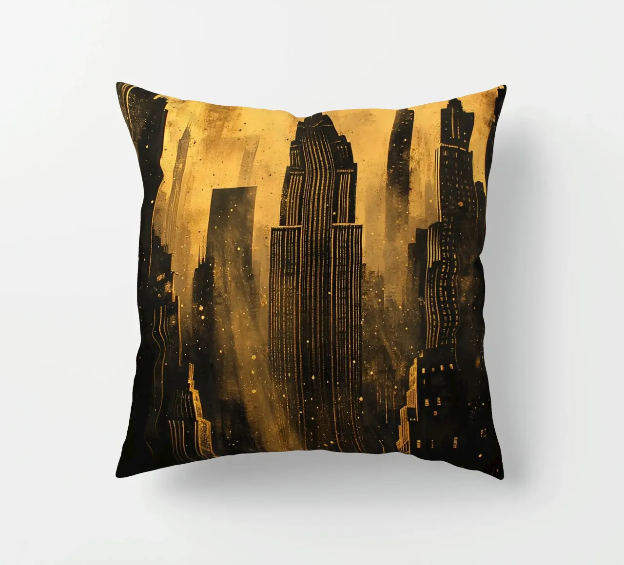 Skyline d'oro Art Deco cuscino da Nikis Art Studio