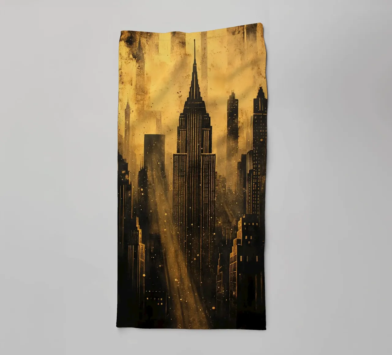 Skyline d'oro Art Deco asciugamano da bagno da Nikis Art Studio